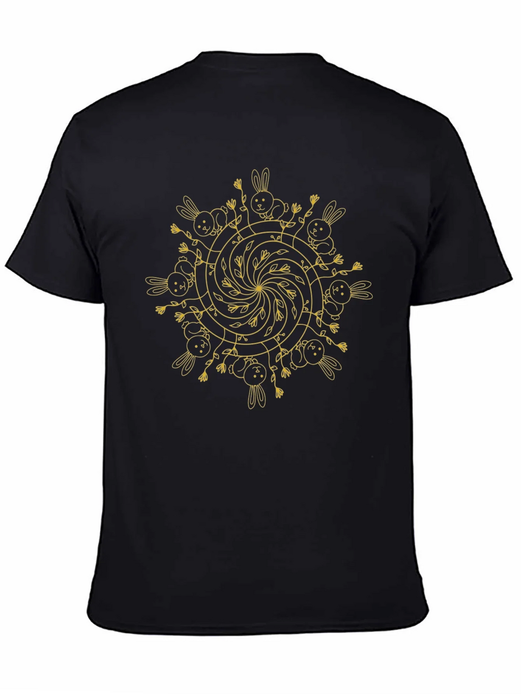 Bunny Mandala Black T-Shirt
