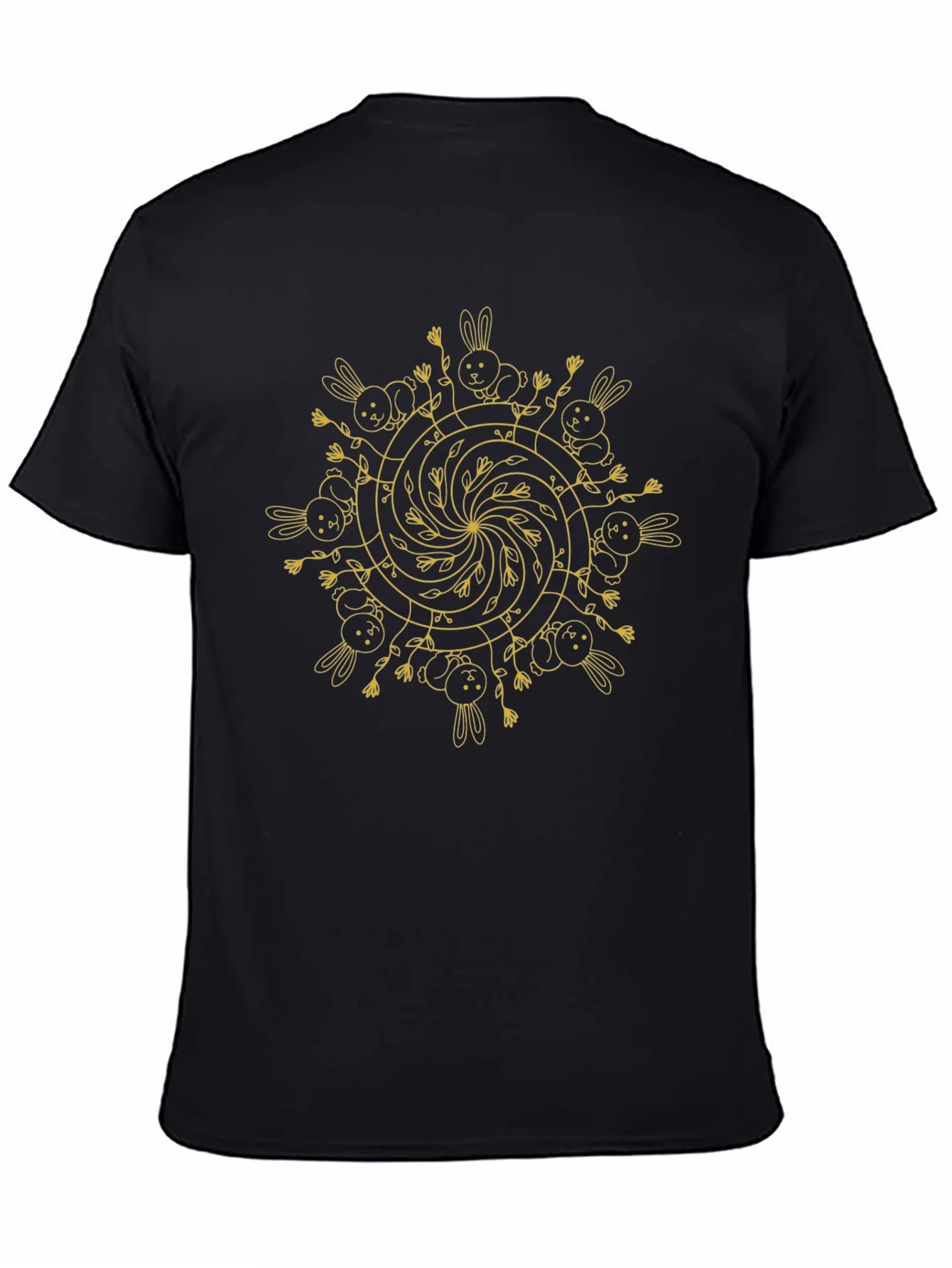 Bunny Mandala Black T-Shirt