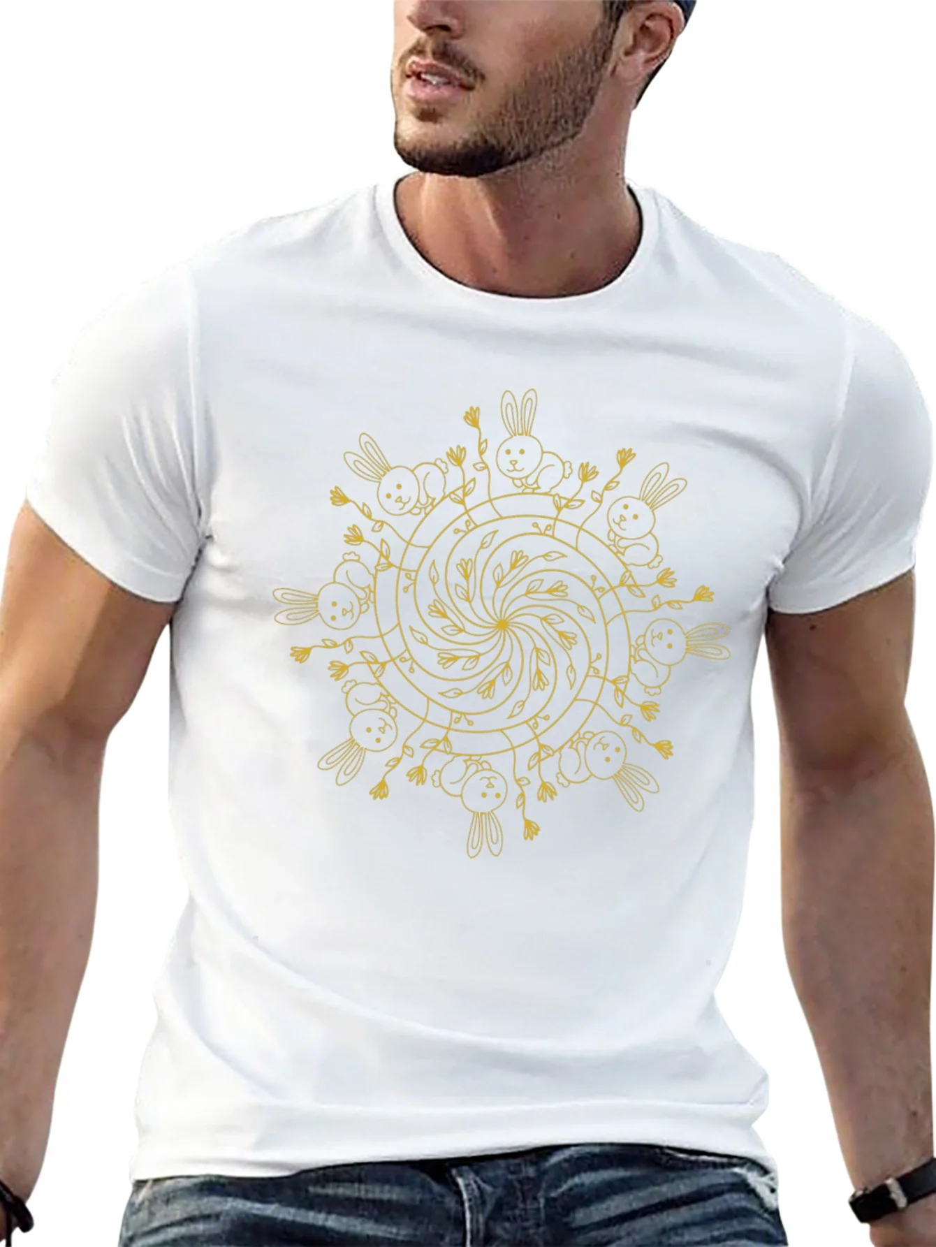 Bunny Mandala Black T-Shirt