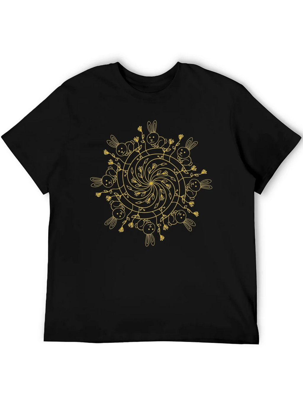Bunny Mandala Black T-Shirt