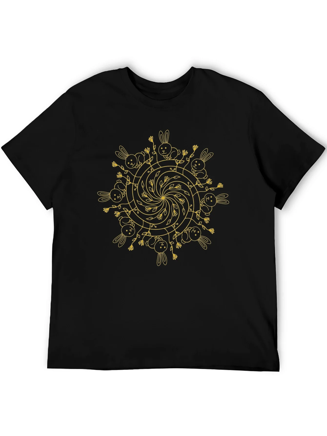 Bunny Mandala Black T-Shirt