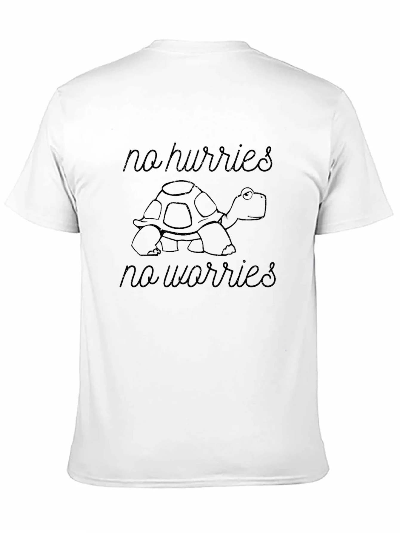 Relaxed Turtle Graphic Tee - No Hurries No Worries