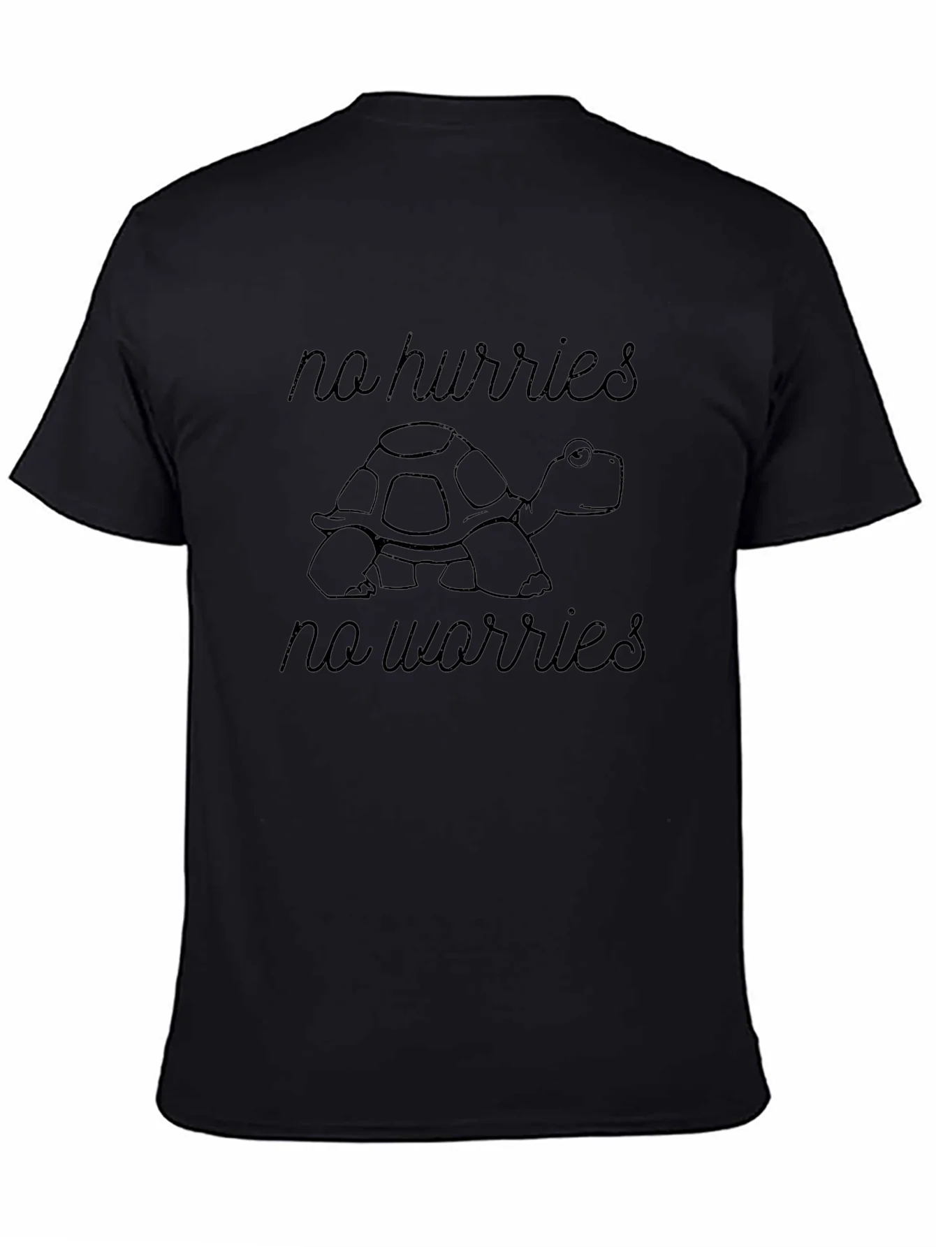 Relaxed Turtle Graphic Tee - No Hurries No Worries