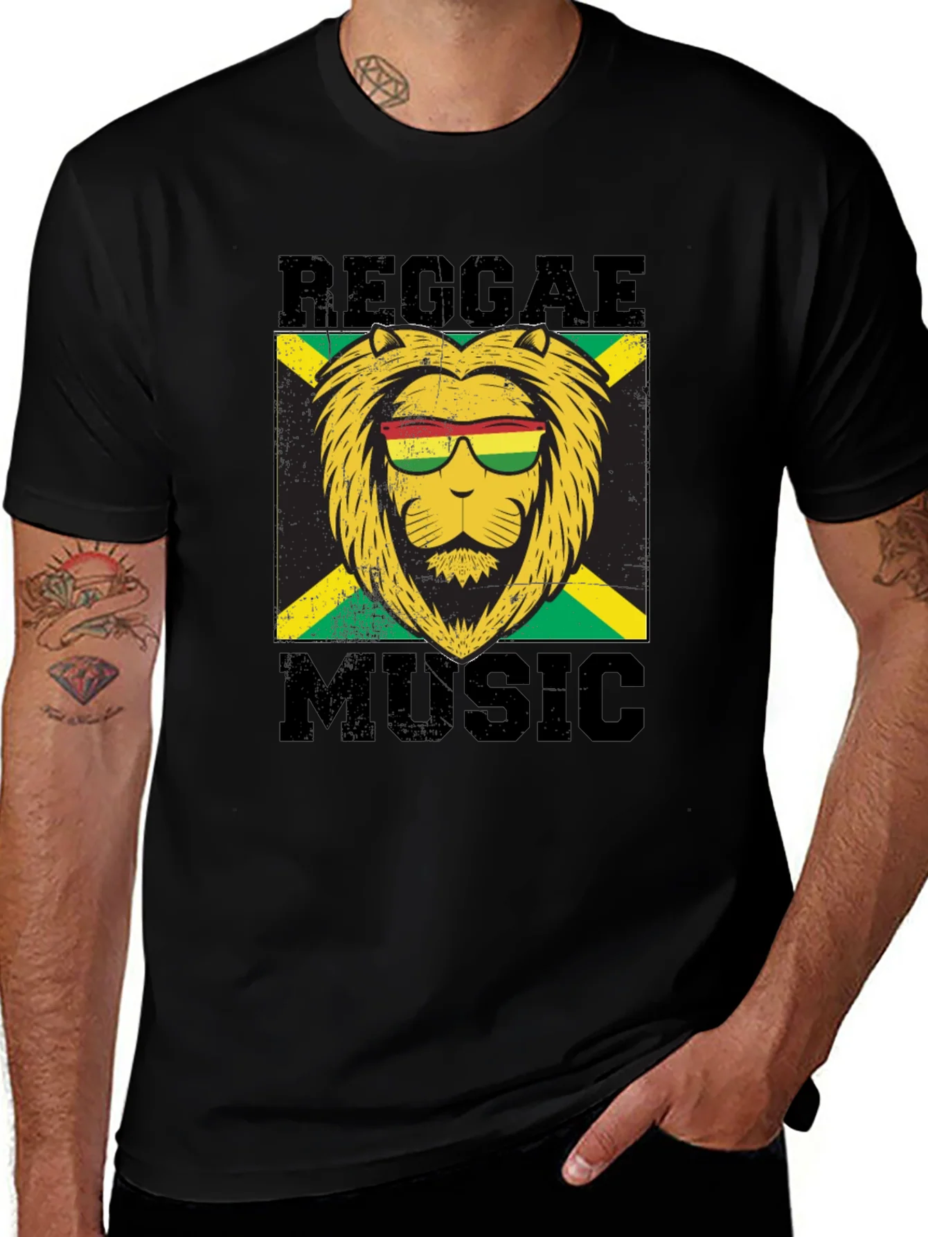 Reggae Music Lion Graphic T-Shirt