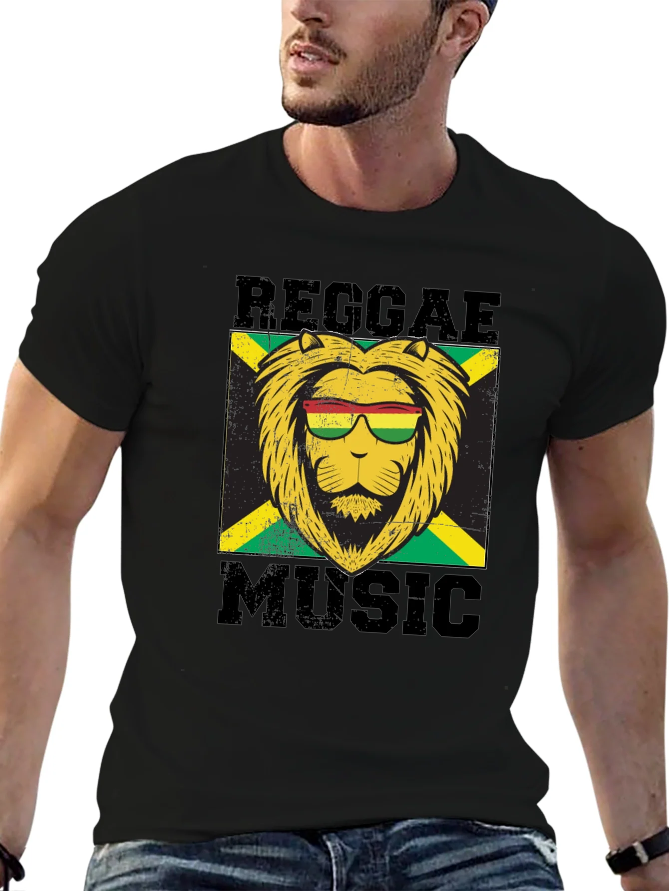 Reggae Music Lion Graphic T-Shirt