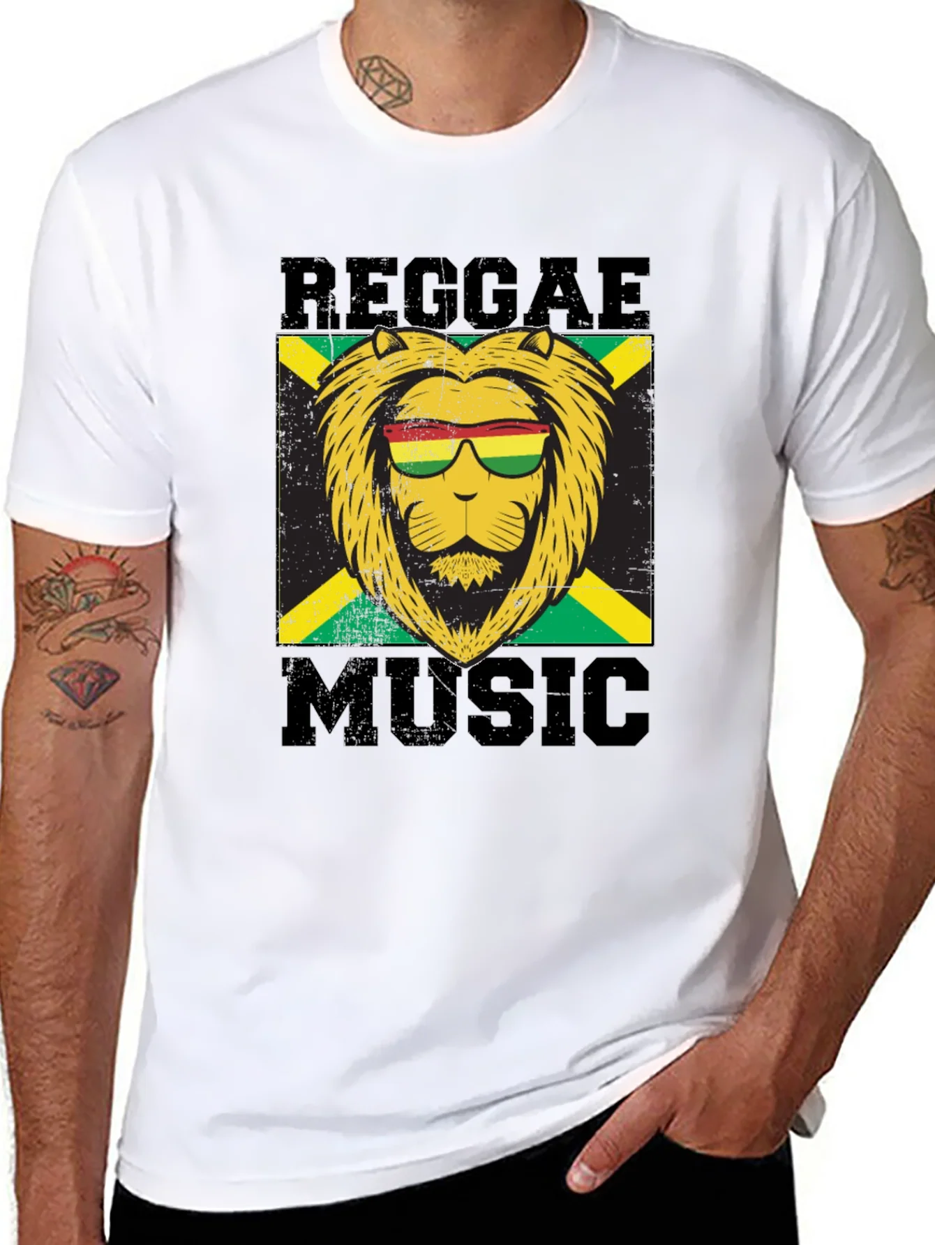 Reggae Music Lion Graphic T-Shirt
