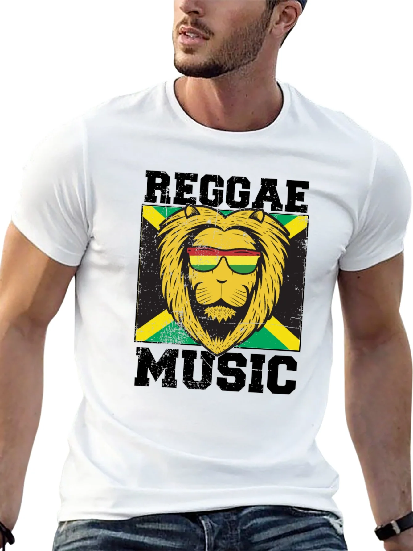 Reggae Music Lion Graphic T-Shirt