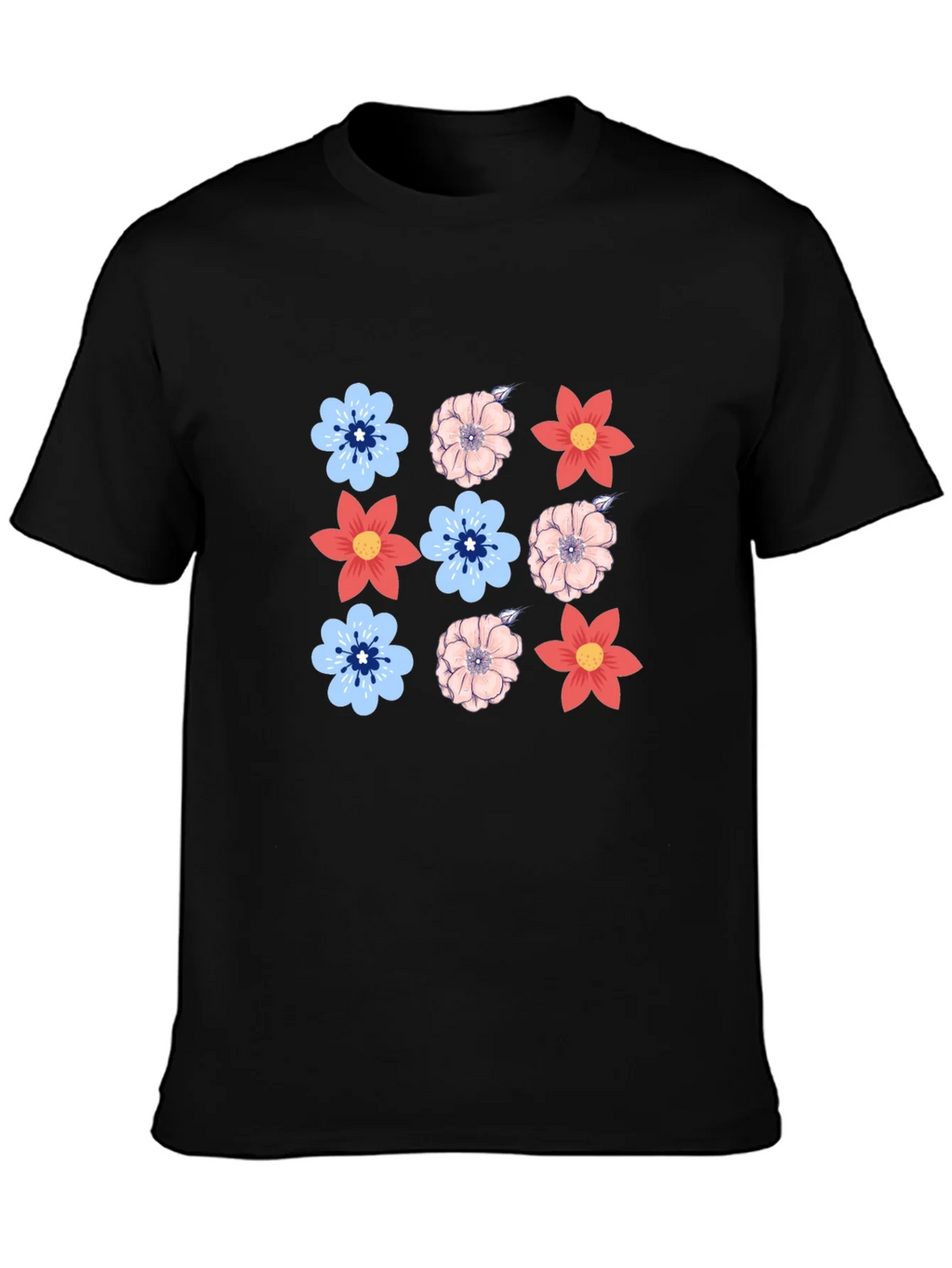 Floral Pattern T-Shirt - Casual Style