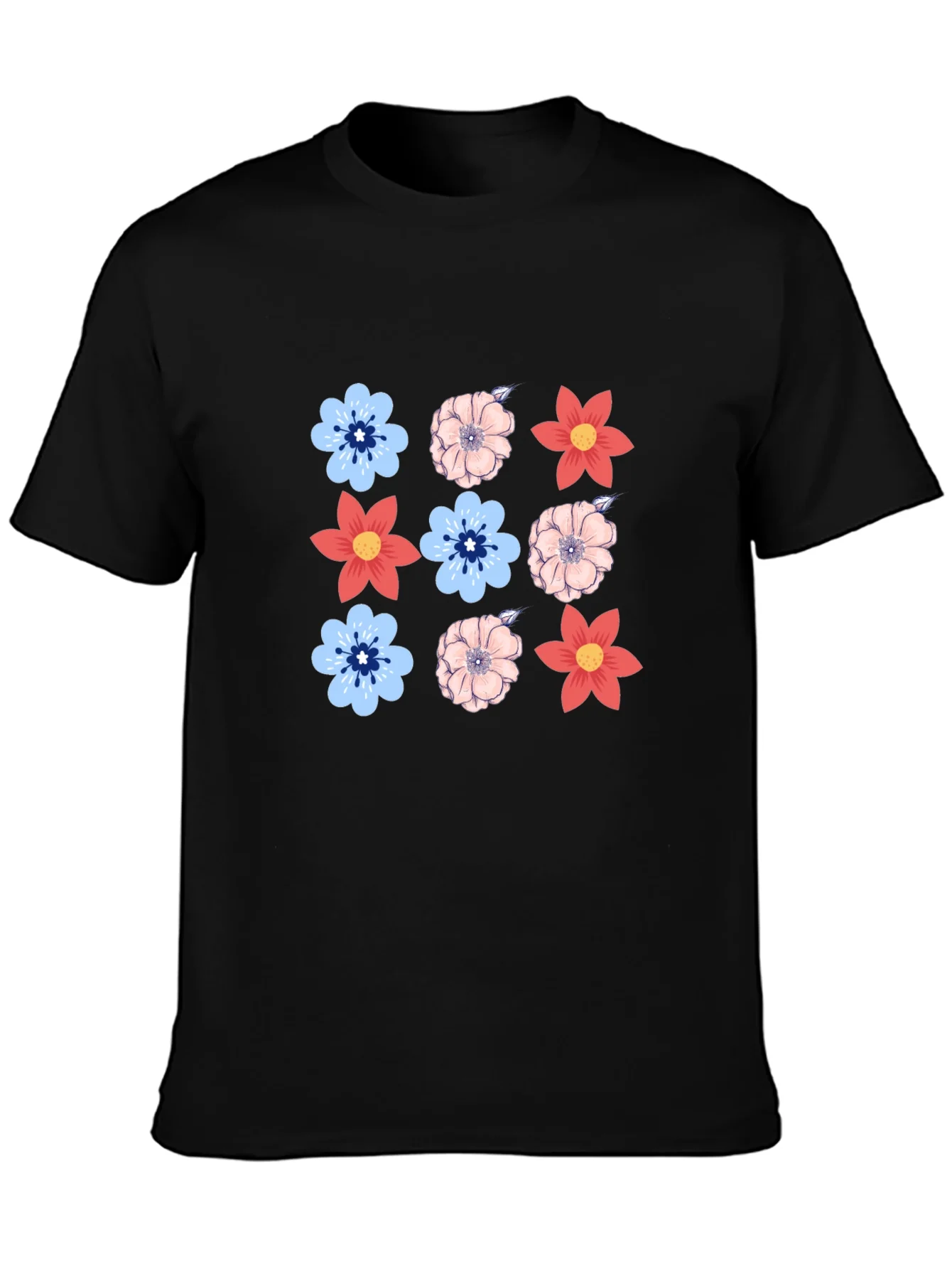 Floral Pattern T-Shirt - Casual Style