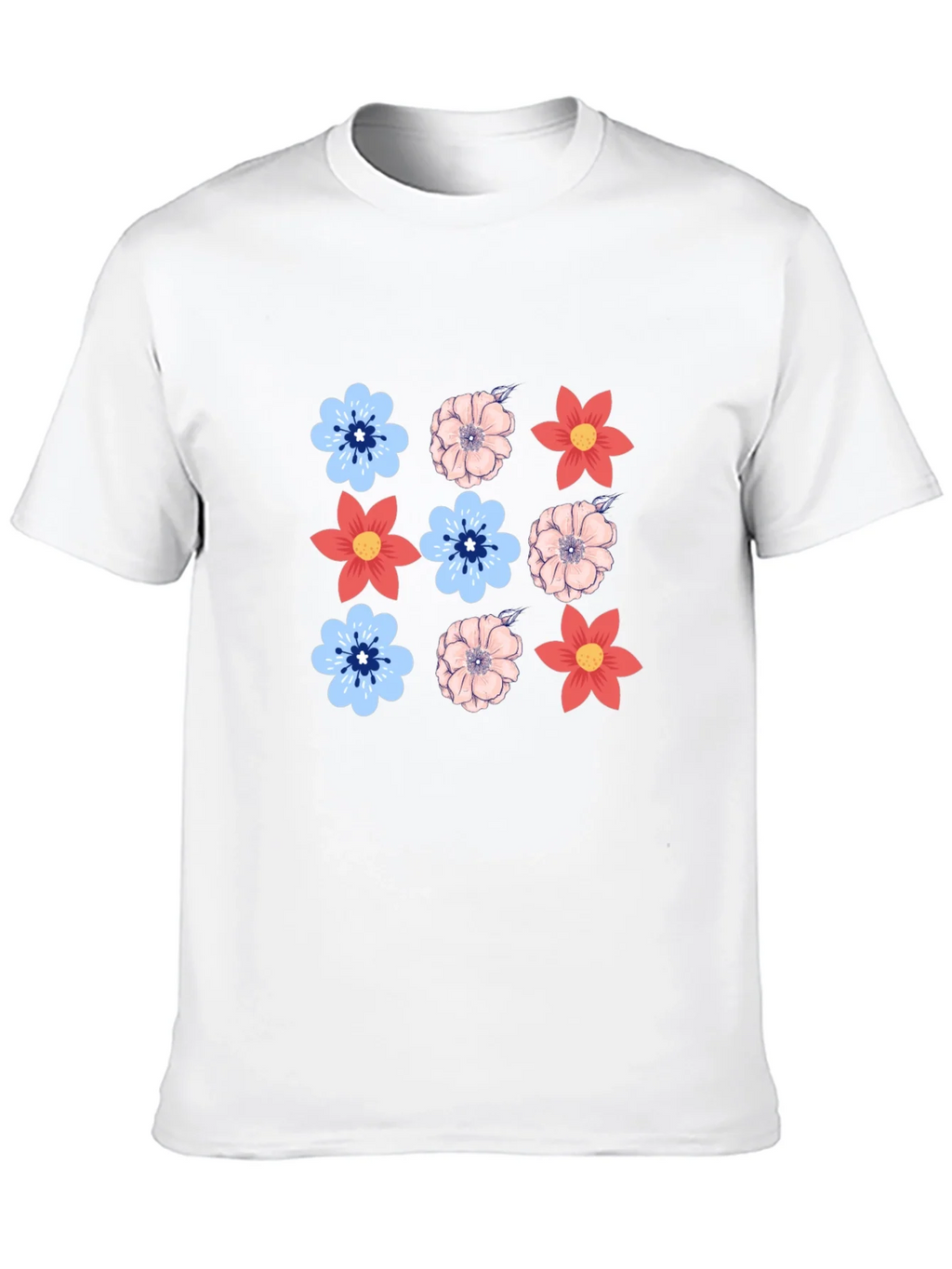 Floral Pattern T-Shirt - Casual Style