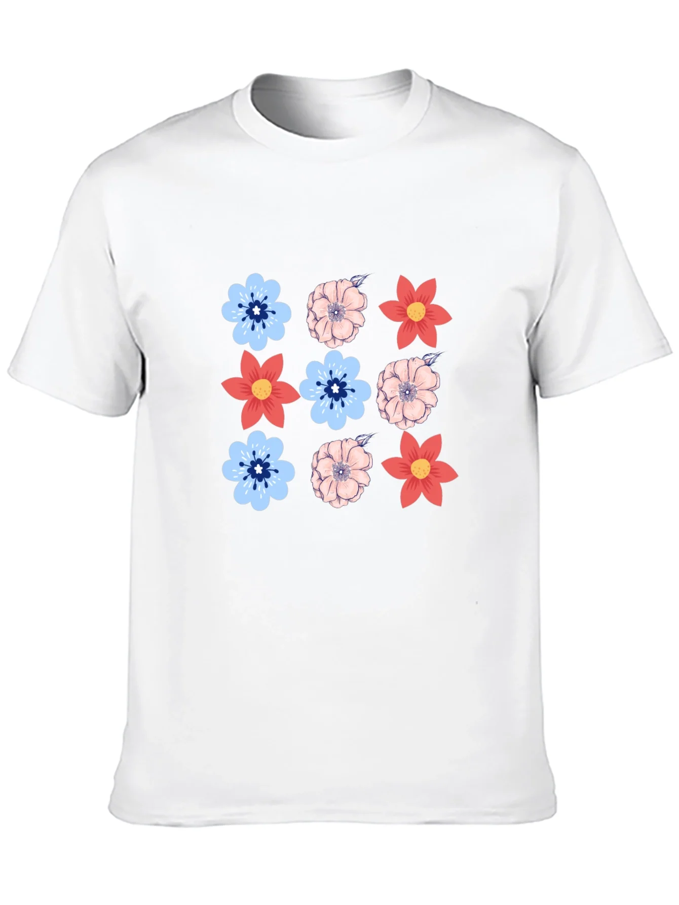 Floral Pattern T-Shirt - Casual Style
