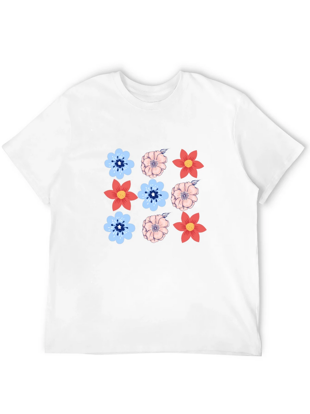 Floral Pattern T-Shirt - Casual Style