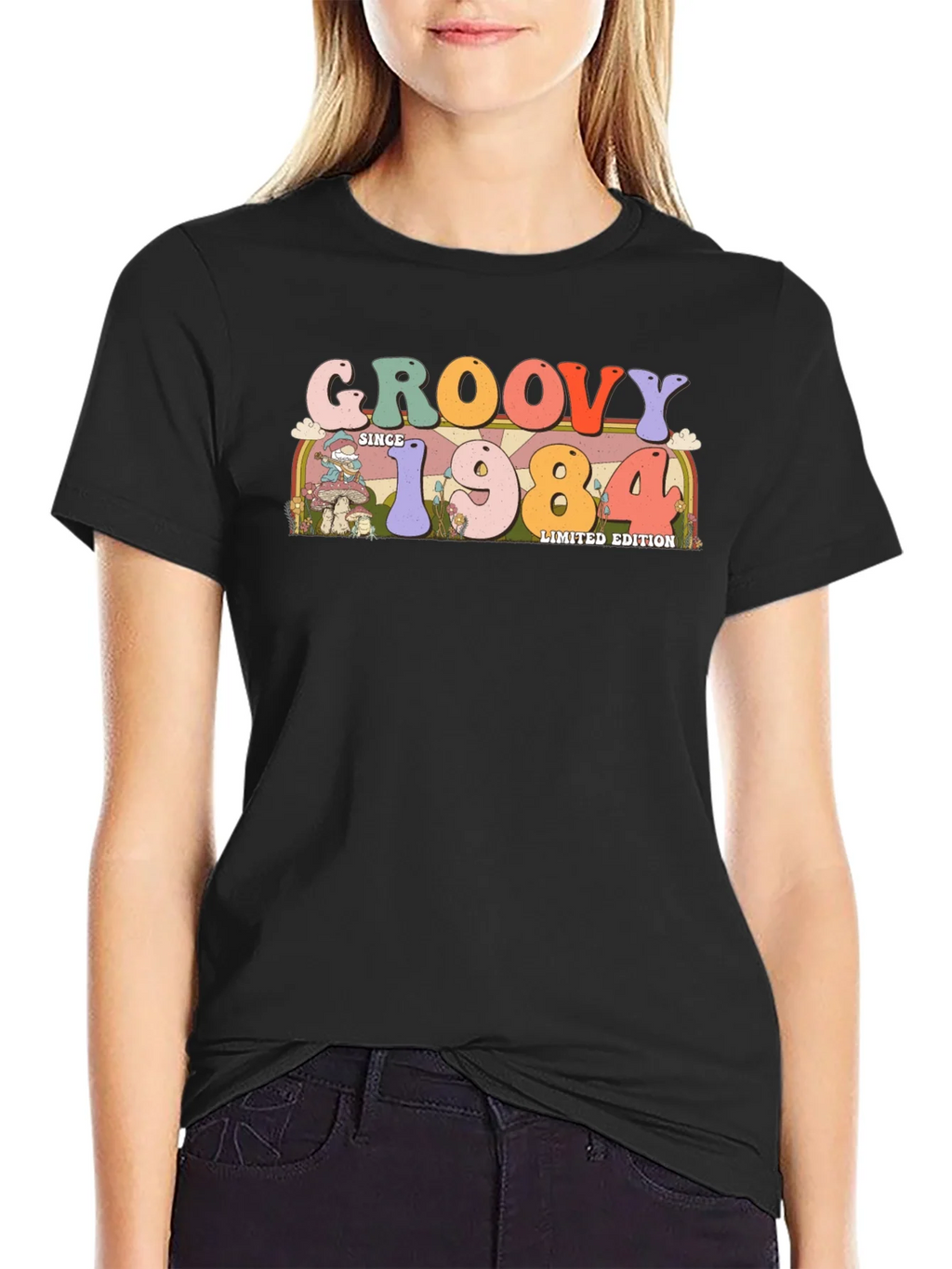 Groovy Since 1984 Black Graphic Tee