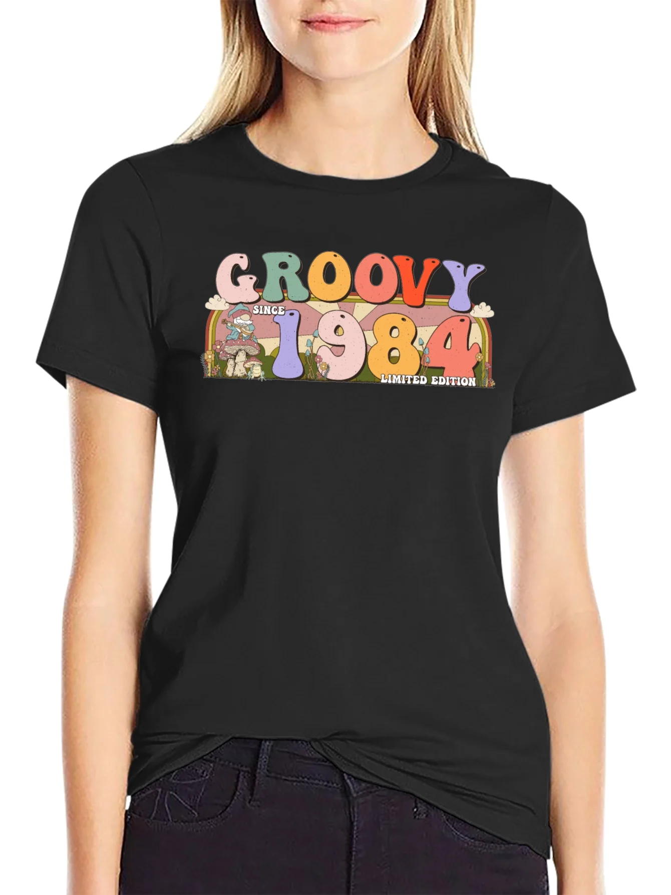 Groovy Since 1984 Black Graphic Tee