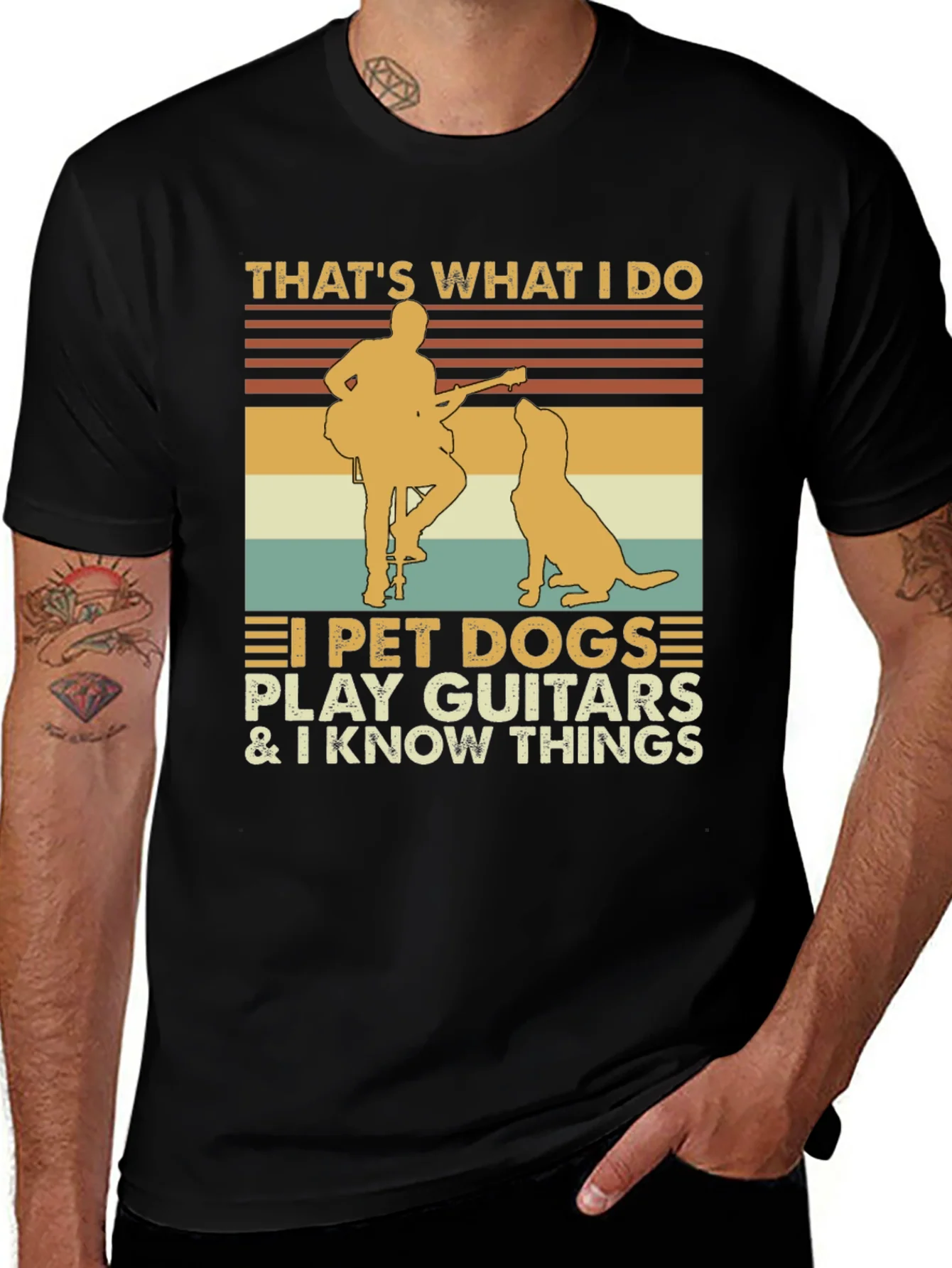 Thats What I Do T-Shirt - Dogs Guitars & Knowledge