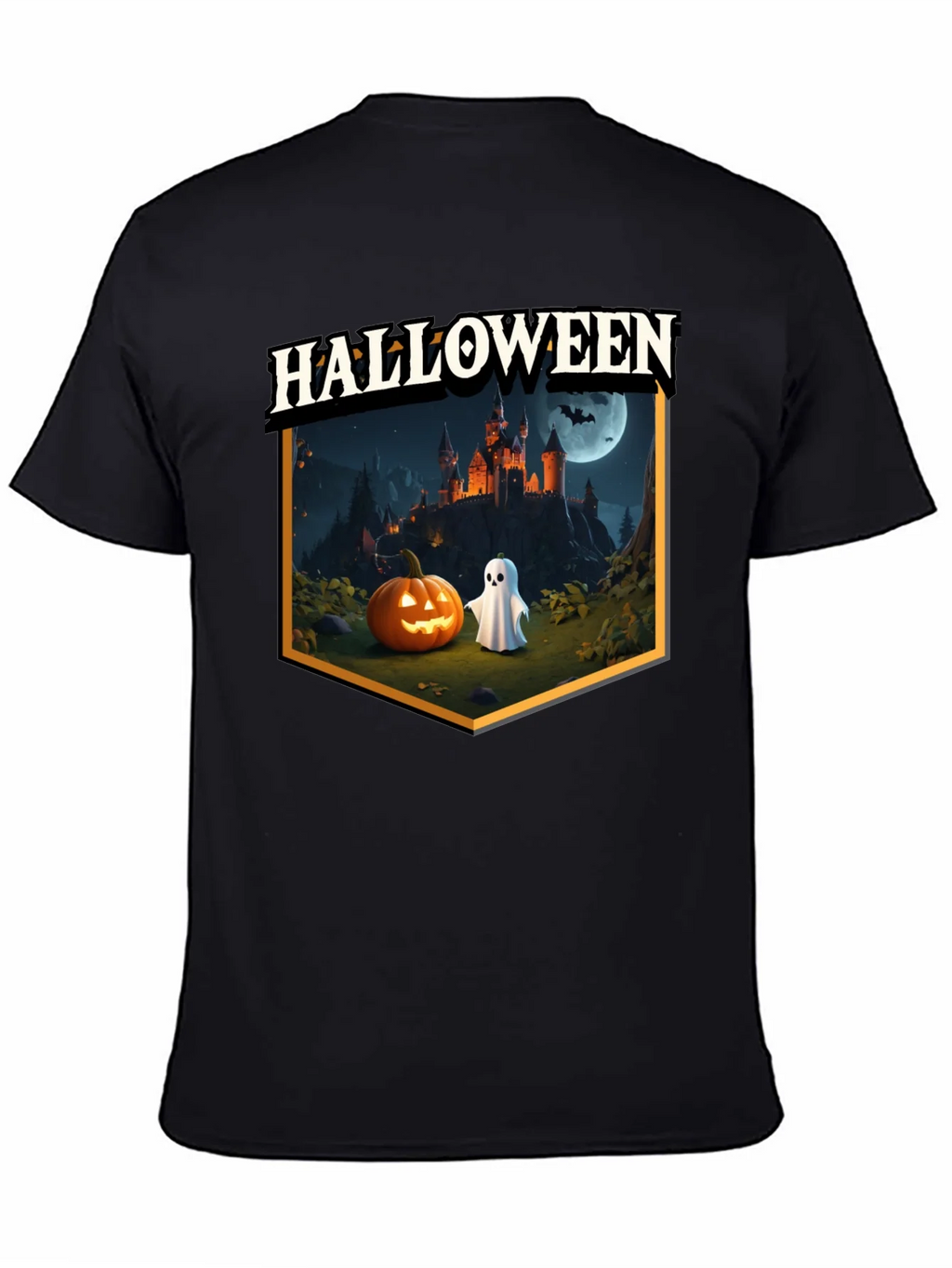 Halloween Castle Pumpkin Ghost T-Shirt