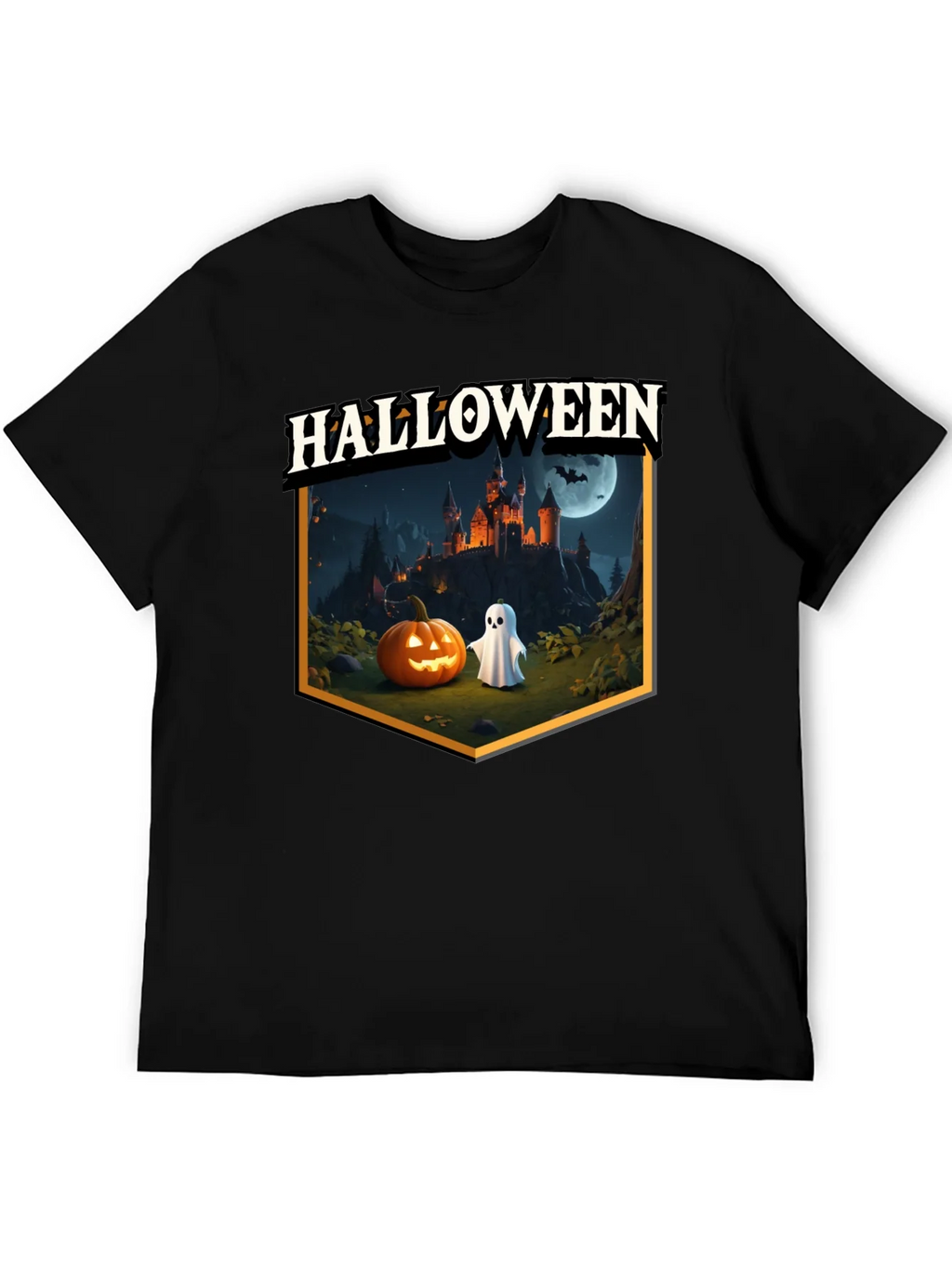 Halloween Castle Pumpkin Ghost T-Shirt