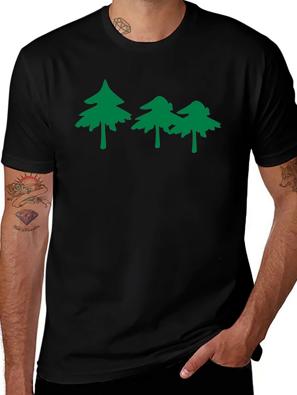 Nature Inspired Graphic Tee - Black