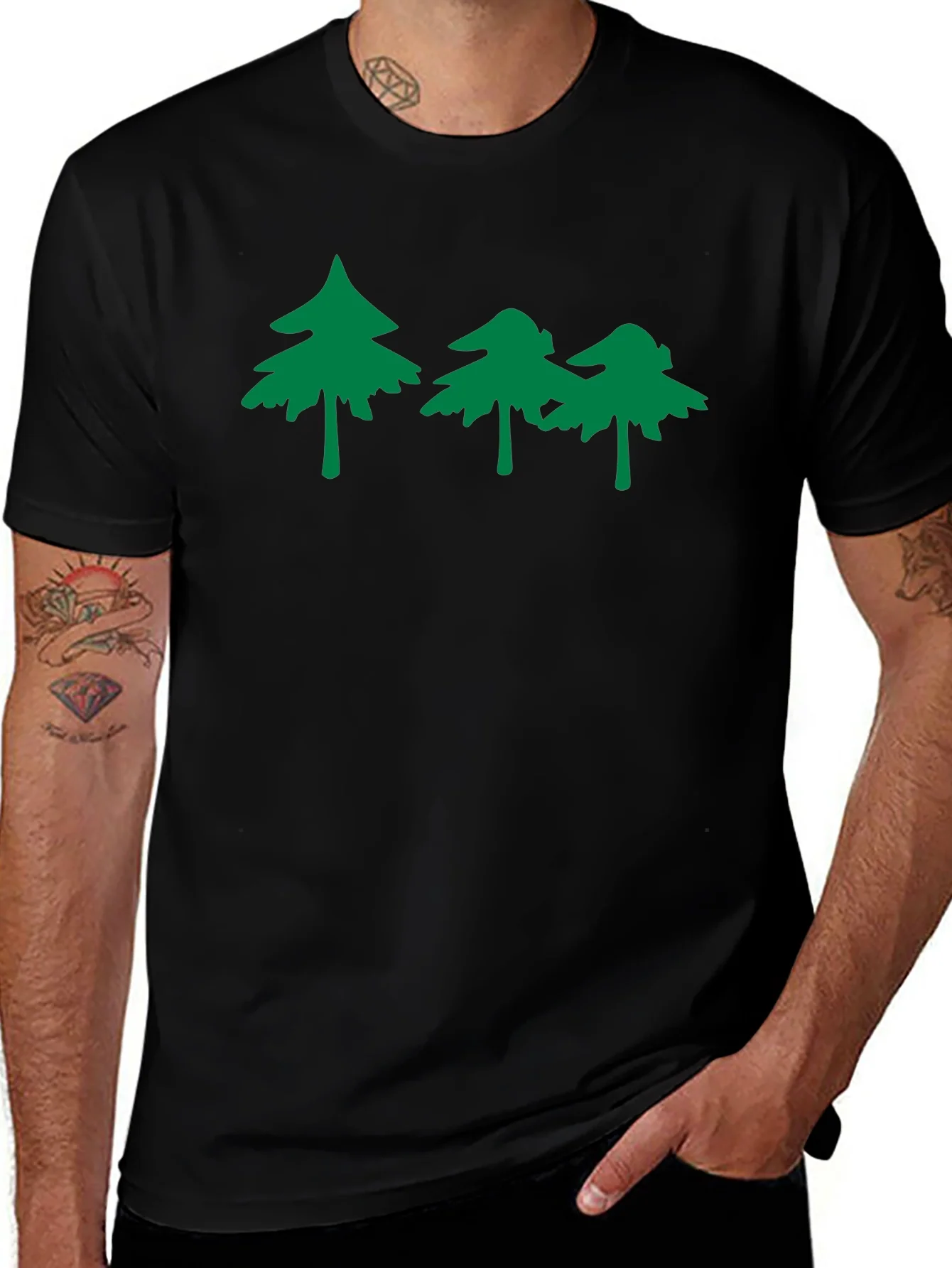 Nature Inspired Graphic Tee - Black