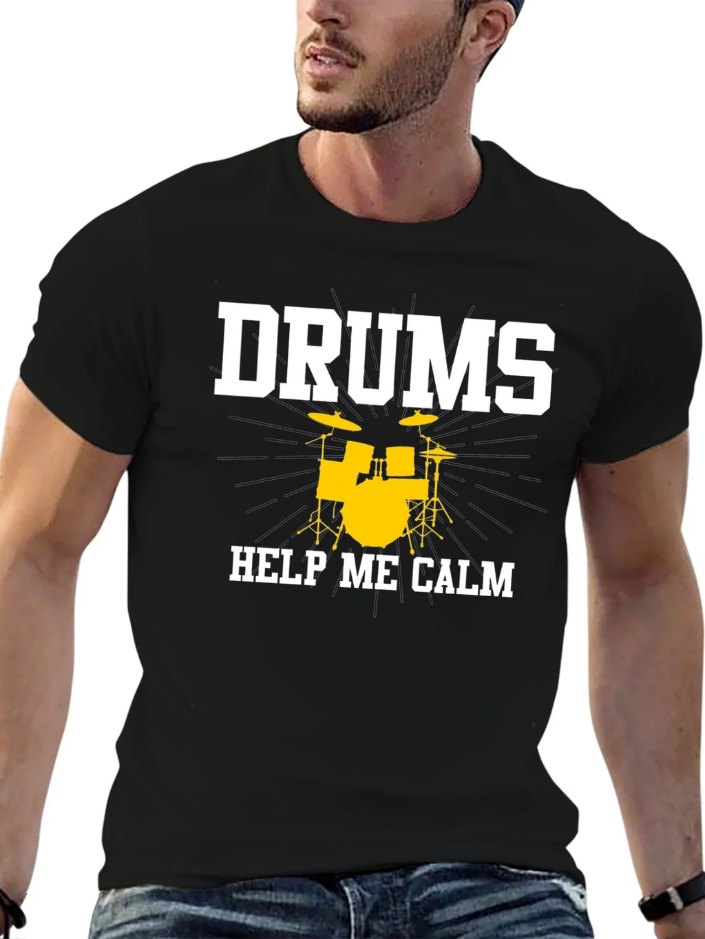 Drums Help Me Calm T-Shirt - Musician Tee