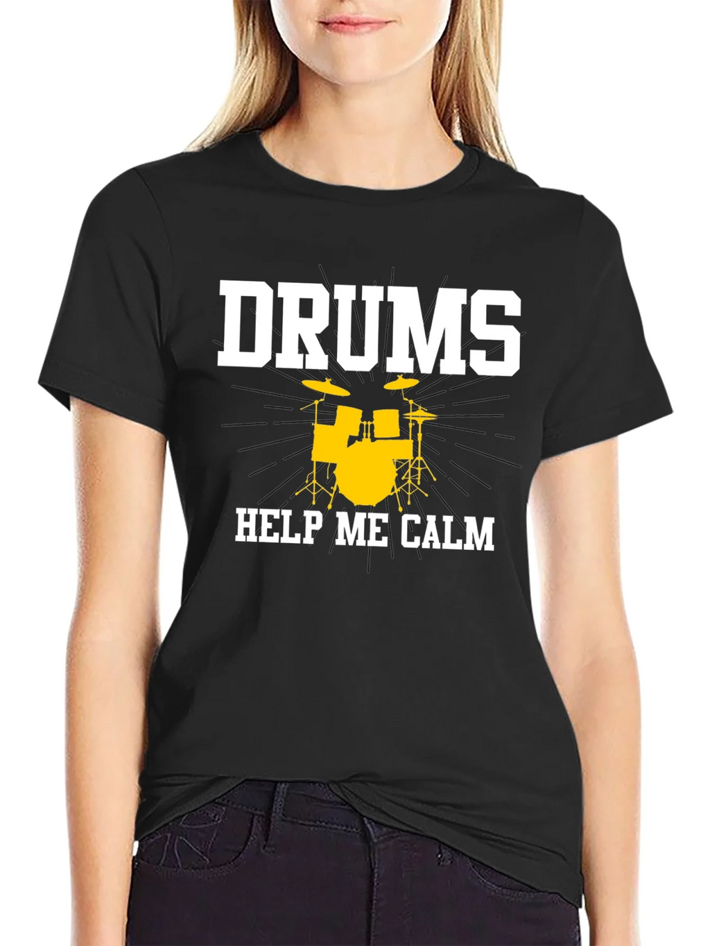 Drums Help Me Calm T-Shirt - Musician Tee