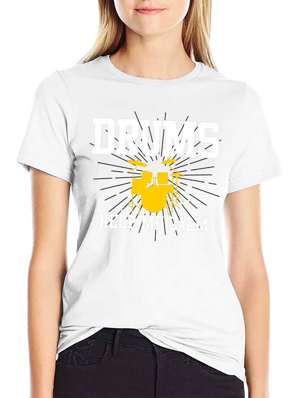 Drums Help Me Calm T-Shirt - Musician Tee