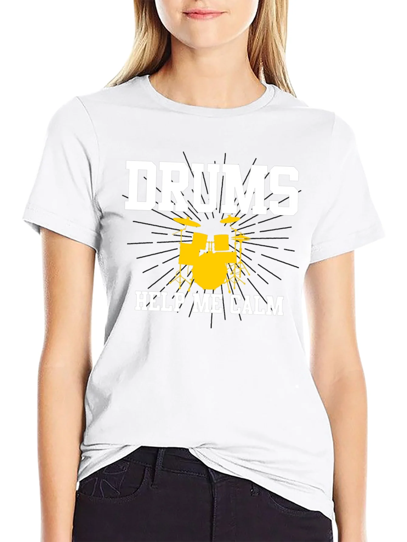 Drums Help Me Calm T-Shirt - Musician Tee