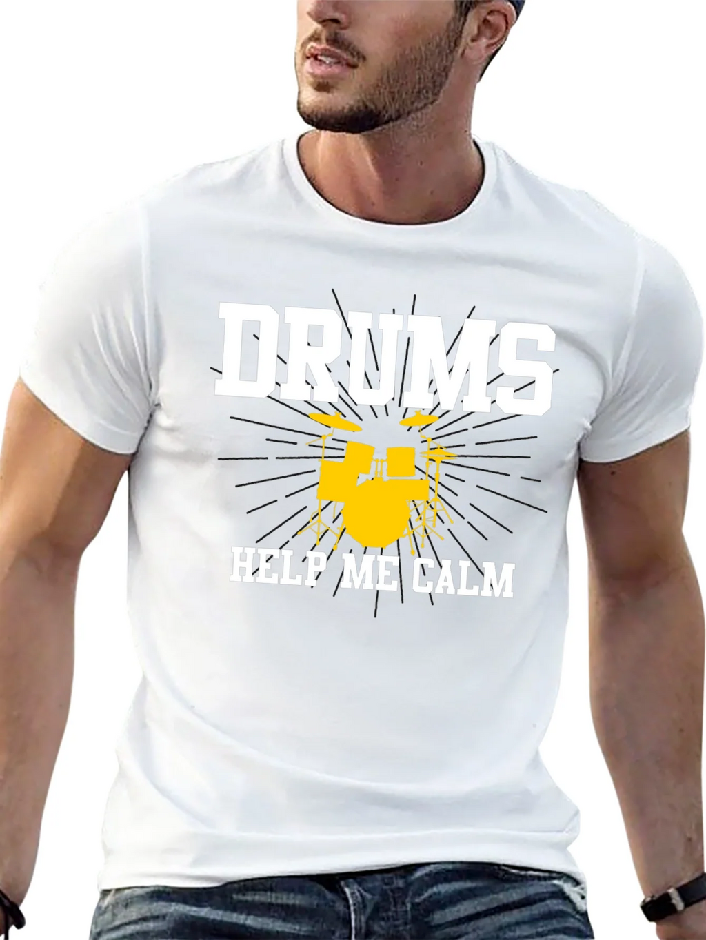 Drums Help Me Calm T-Shirt - Musician Tee