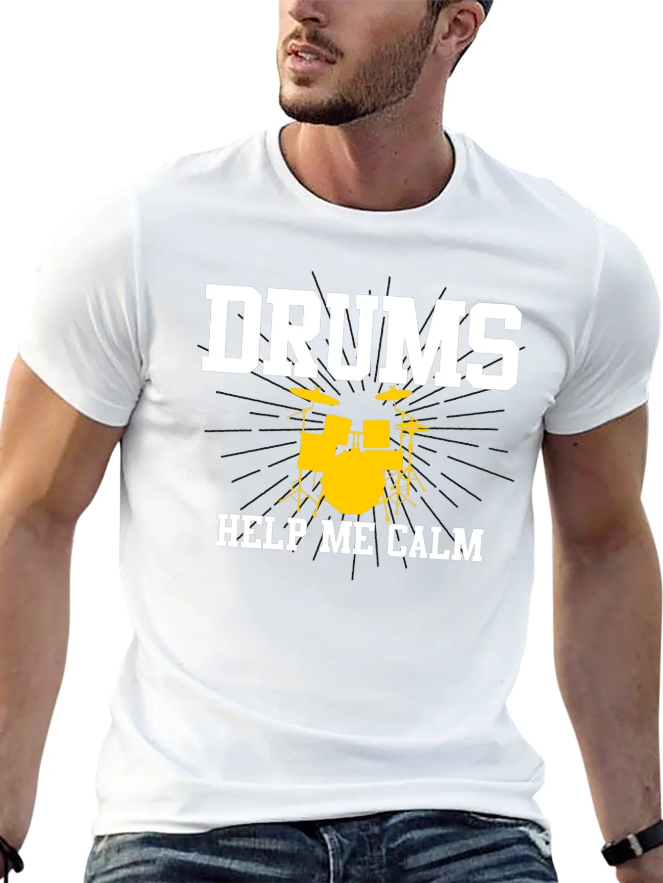 Drums Help Me Calm T-Shirt - Musician Tee