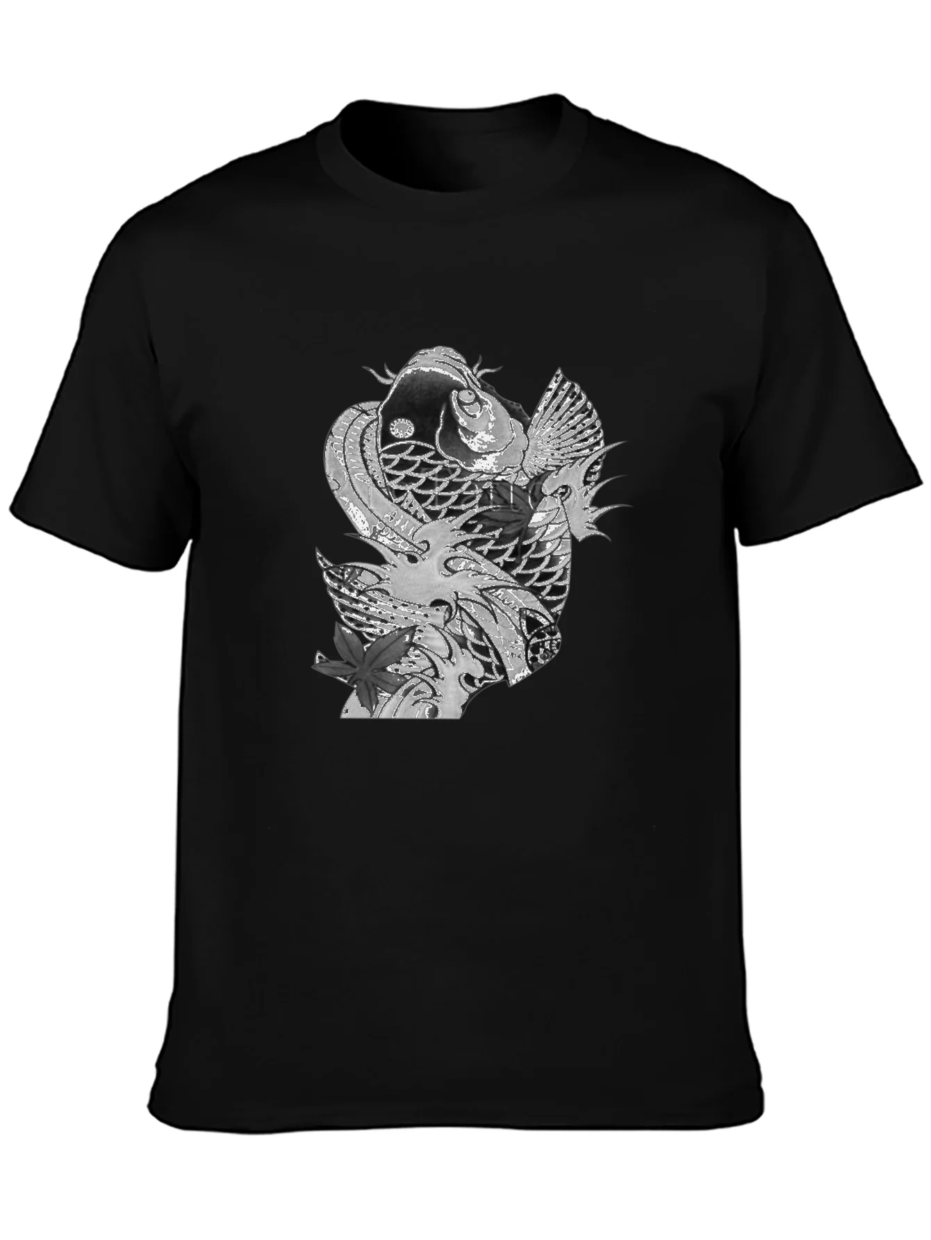 Koi Fish Graphic Tee - Stylish Black T-Shirt
