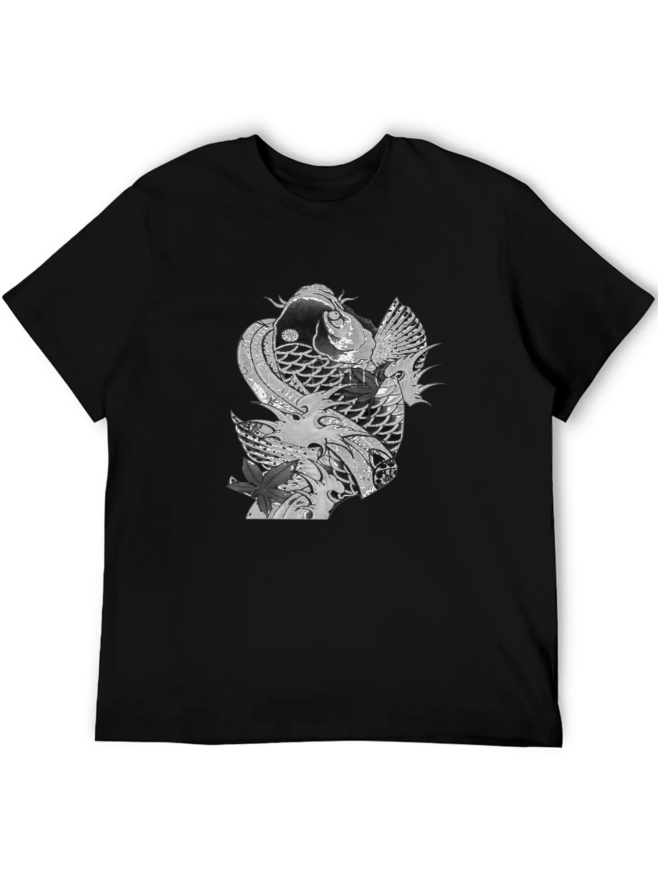 Koi Fish Graphic Tee - Stylish Black T-Shirt