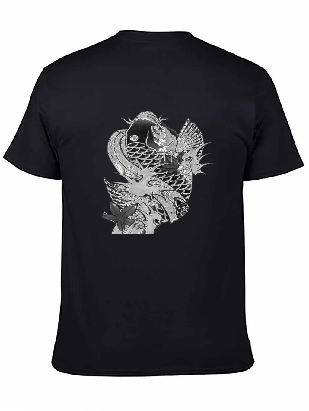 Koi Fish Graphic Tee - Stylish Black T-Shirt