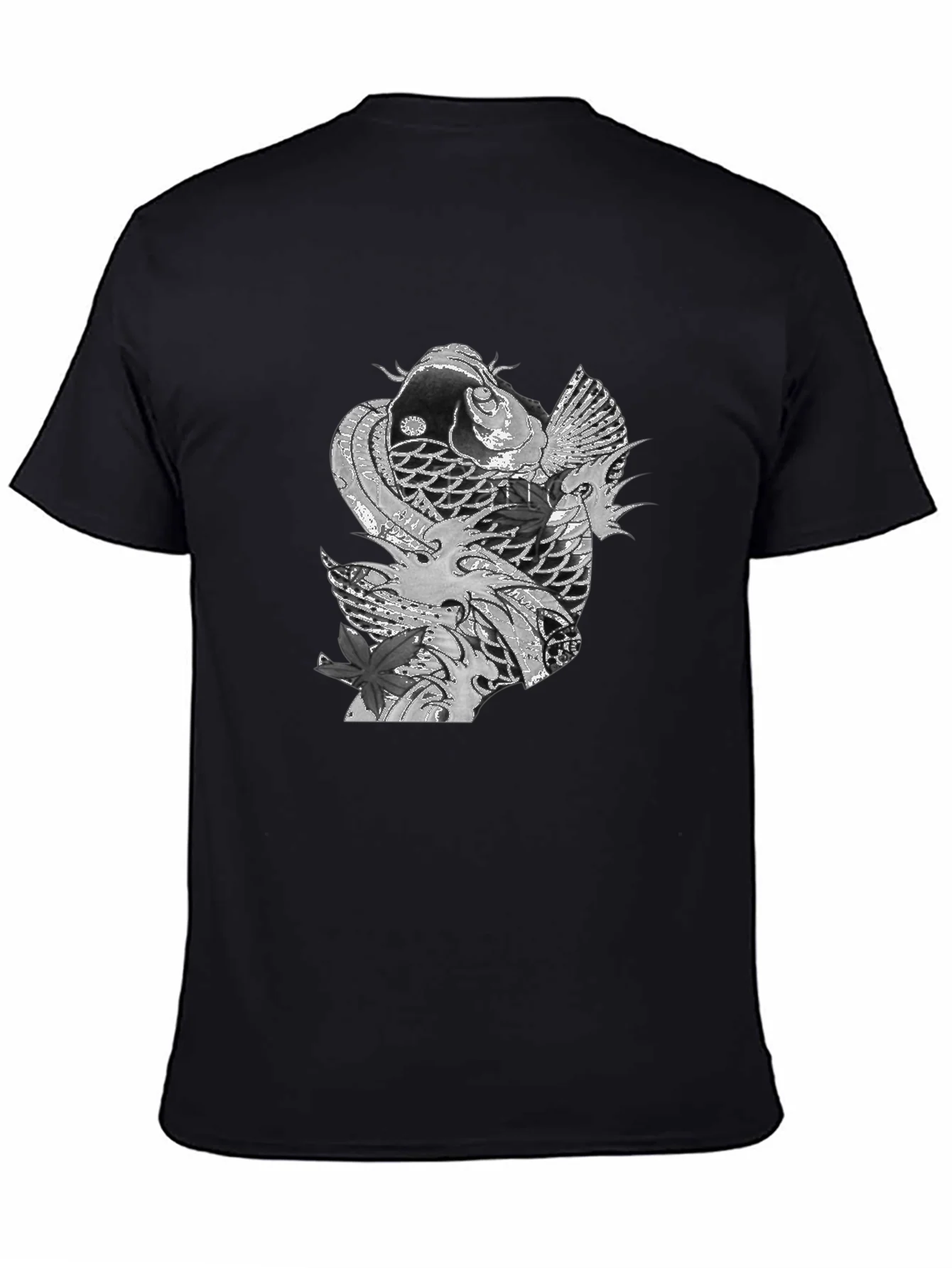 Koi Fish Graphic Tee - Stylish Black T-Shirt