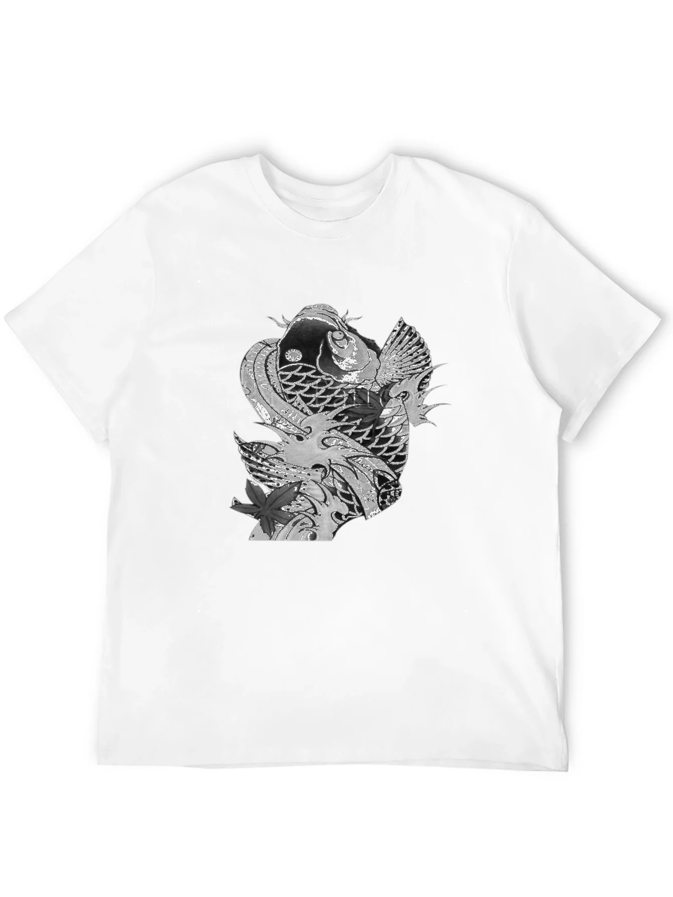 Koi Fish Graphic Tee - Stylish Black T-Shirt