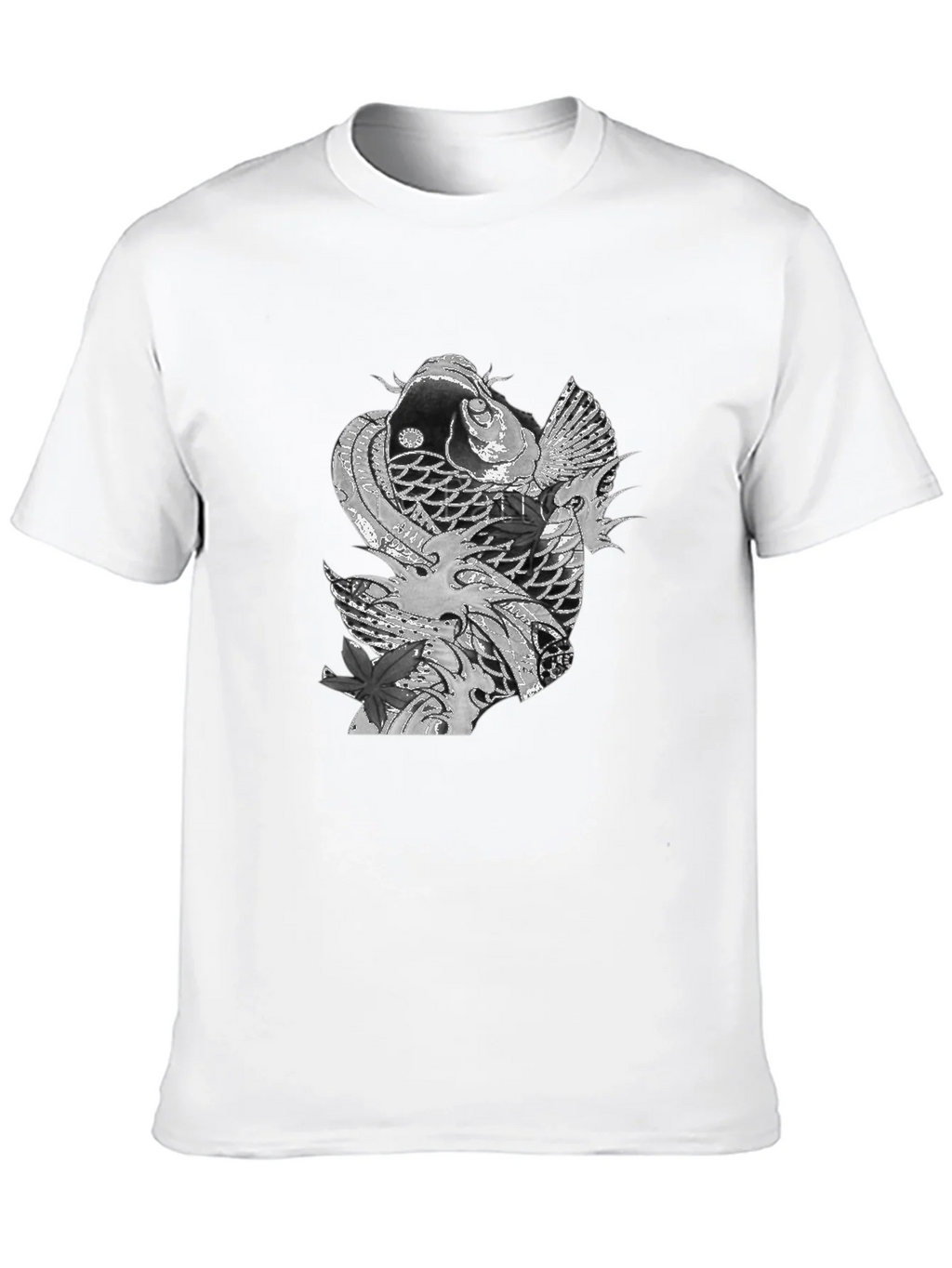 Koi Fish Graphic Tee - Stylish Black T-Shirt