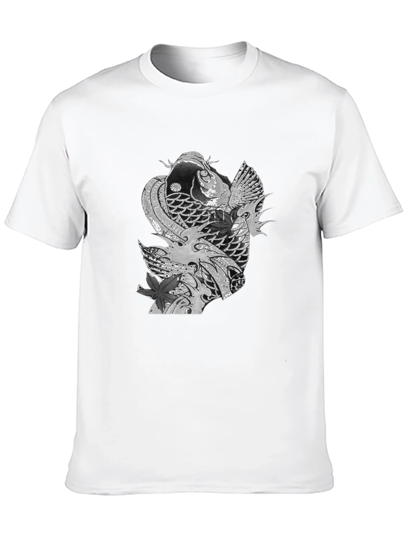 Koi Fish Graphic Tee - Stylish Black T-Shirt