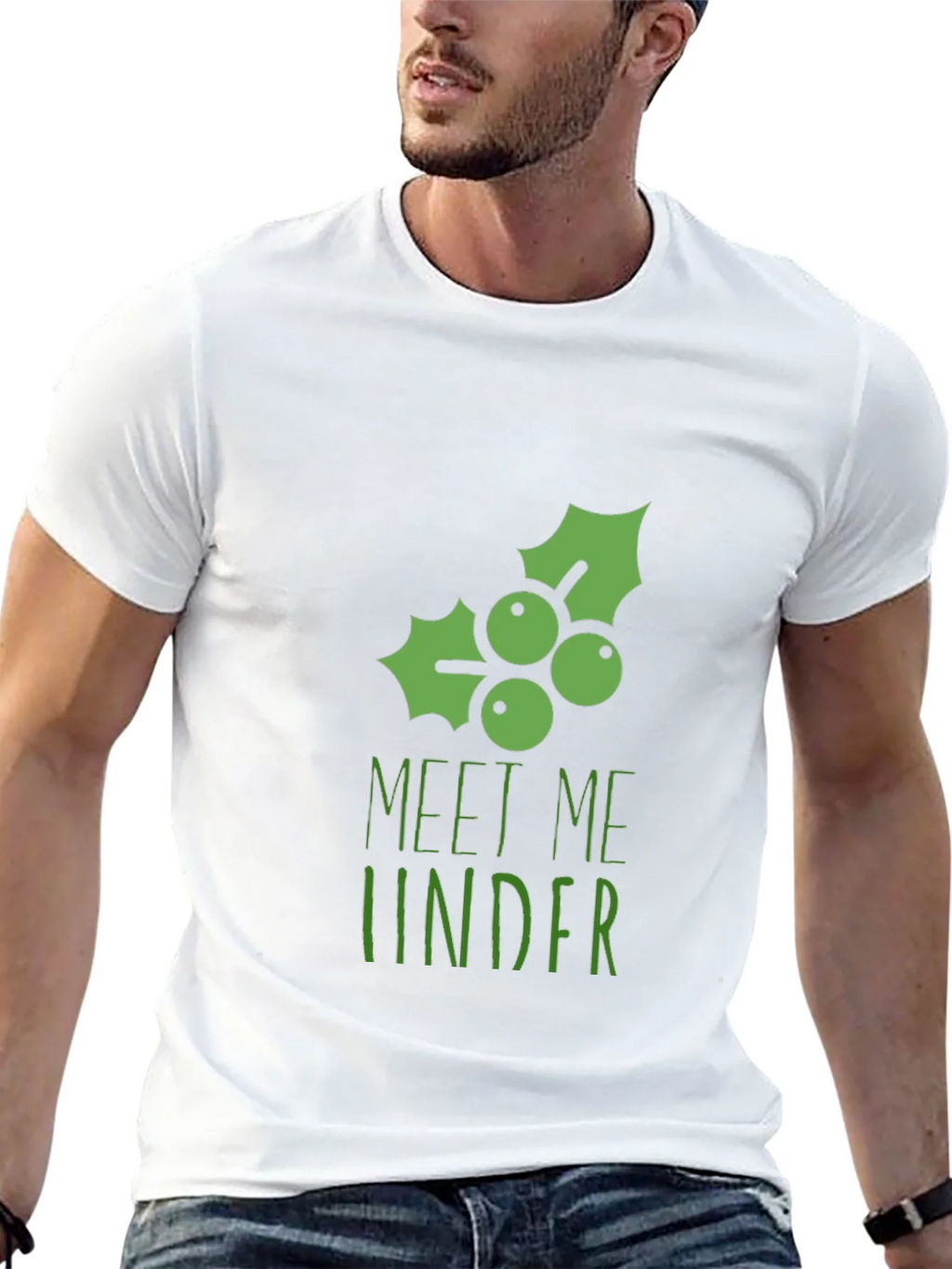 Meet Me Under the Mistletoe Black Graphic Tee