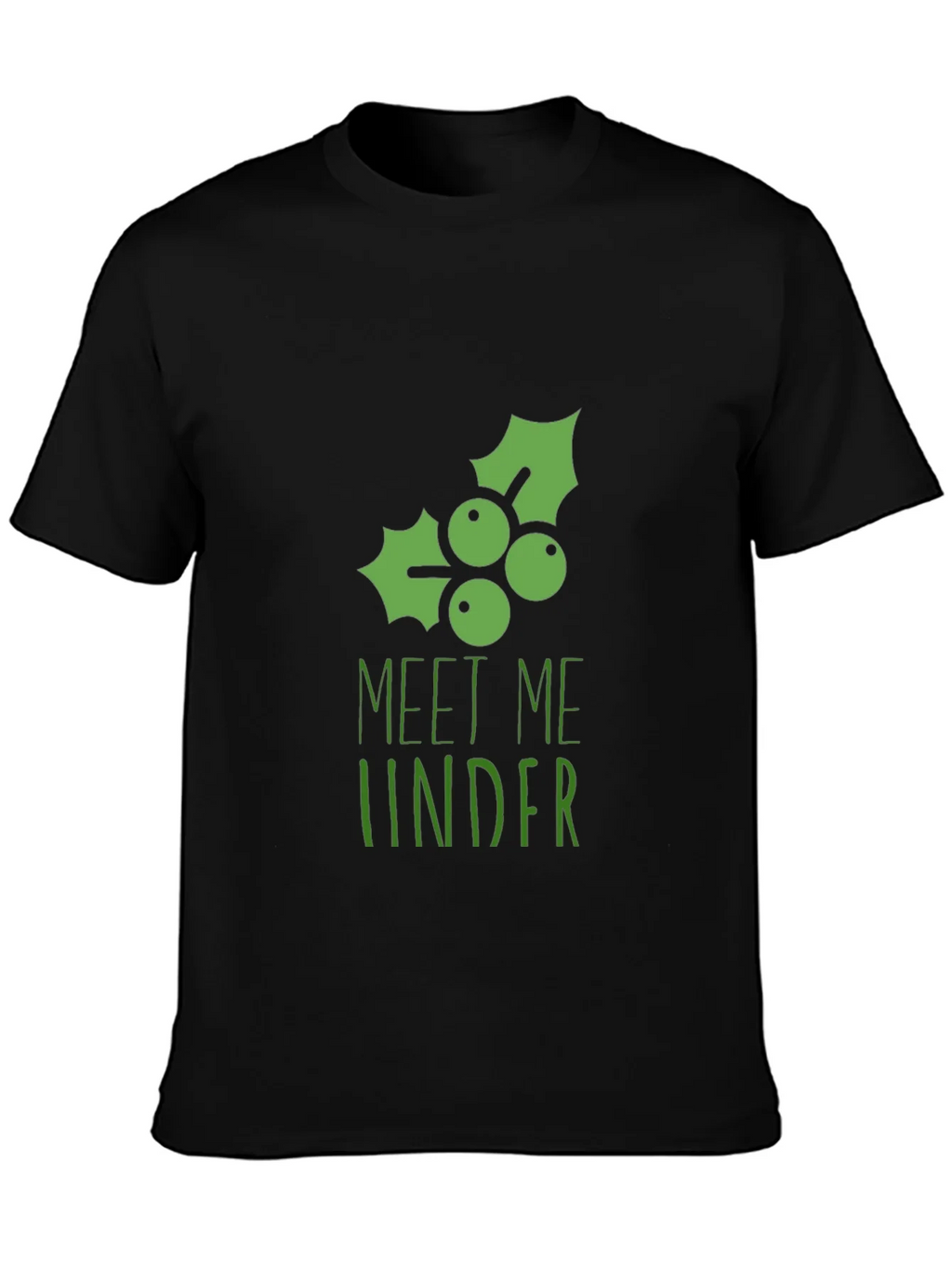Meet Me Under the Mistletoe Black Graphic Tee