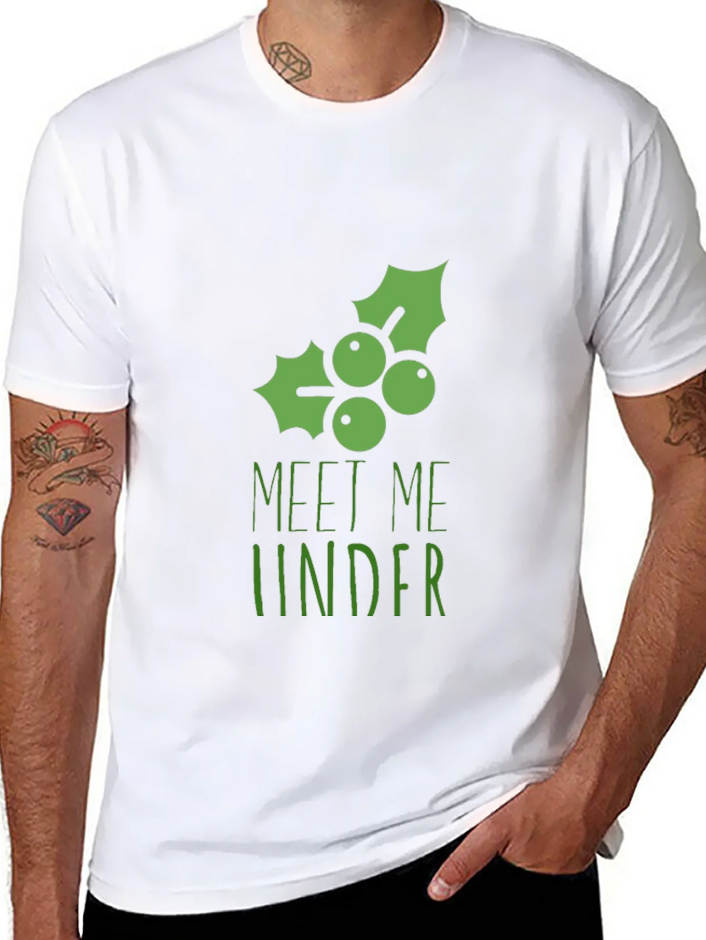 Meet Me Under the Mistletoe Black Graphic Tee