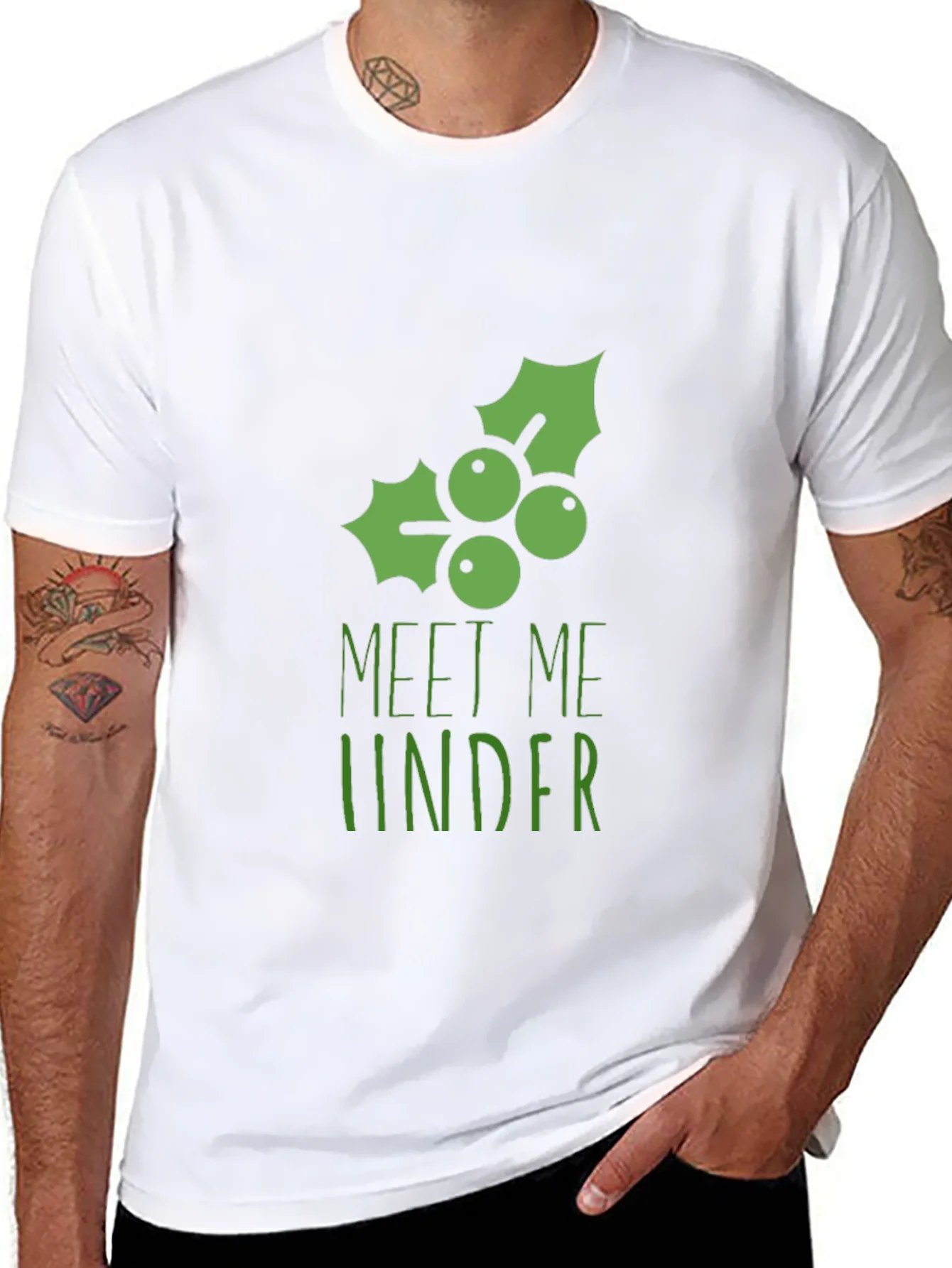 Meet Me Under the Mistletoe Black Graphic Tee