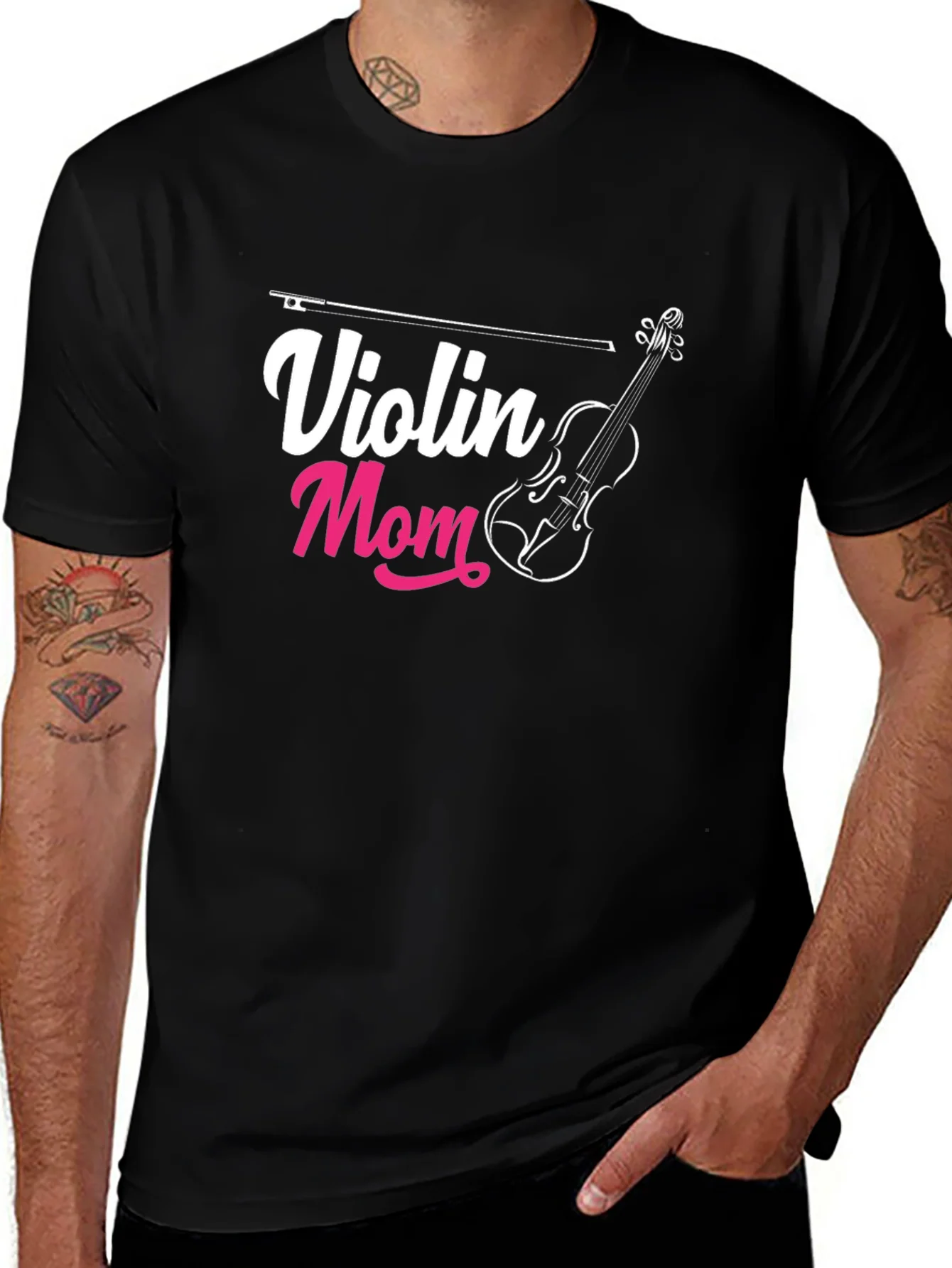 Violin Mom Graphic T-Shirt - Music Lover Tee