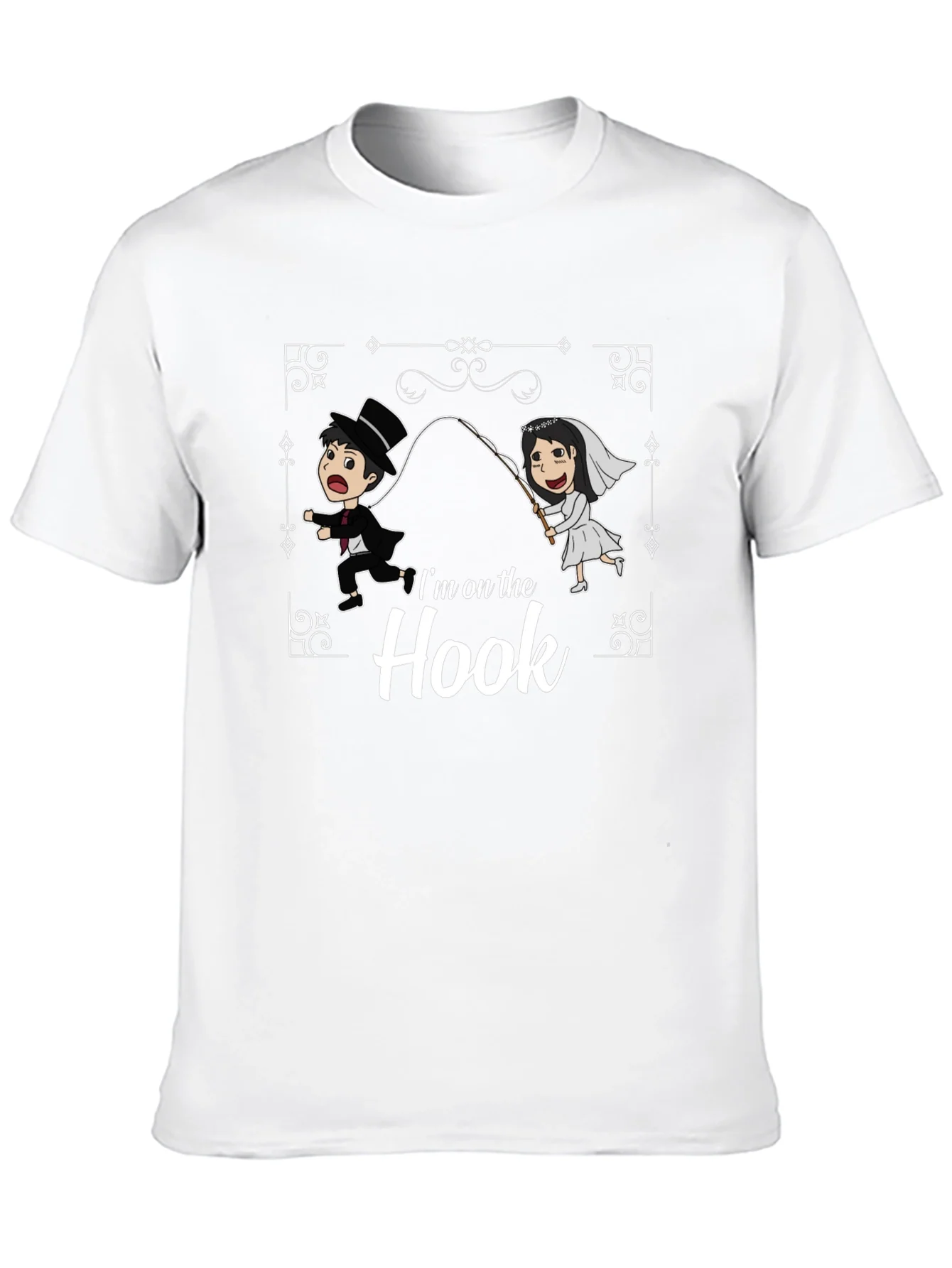 Im On The Hook T-Shirt Funny Wedding Tee Bride Groom