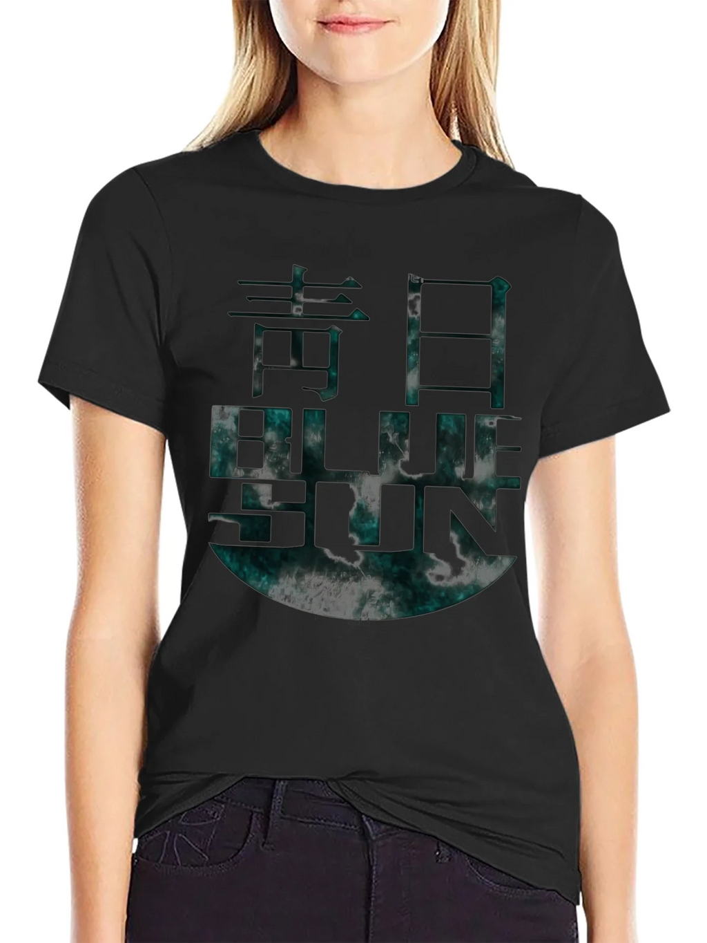 Blue Sun Graphic T-Shirt Black