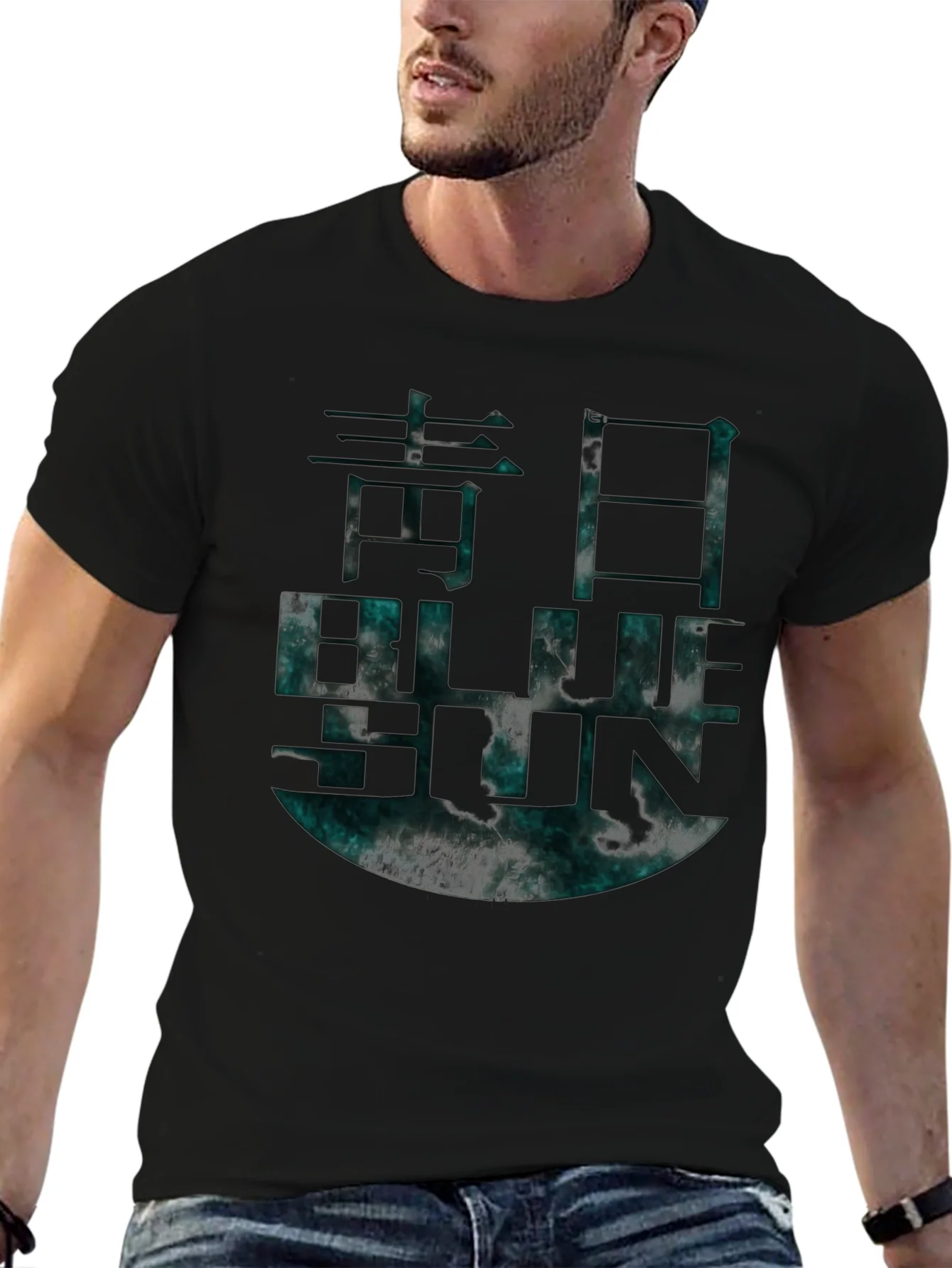 Blue Sun Graphic T-Shirt Black