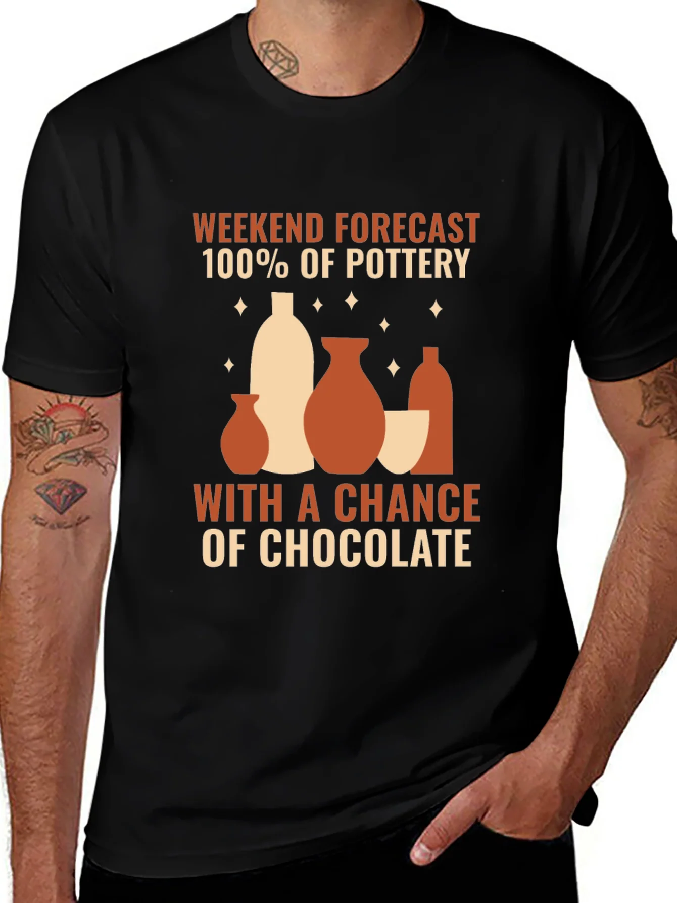 Pottery & Chocolate T-Shirt - Weekend Forecast Tee