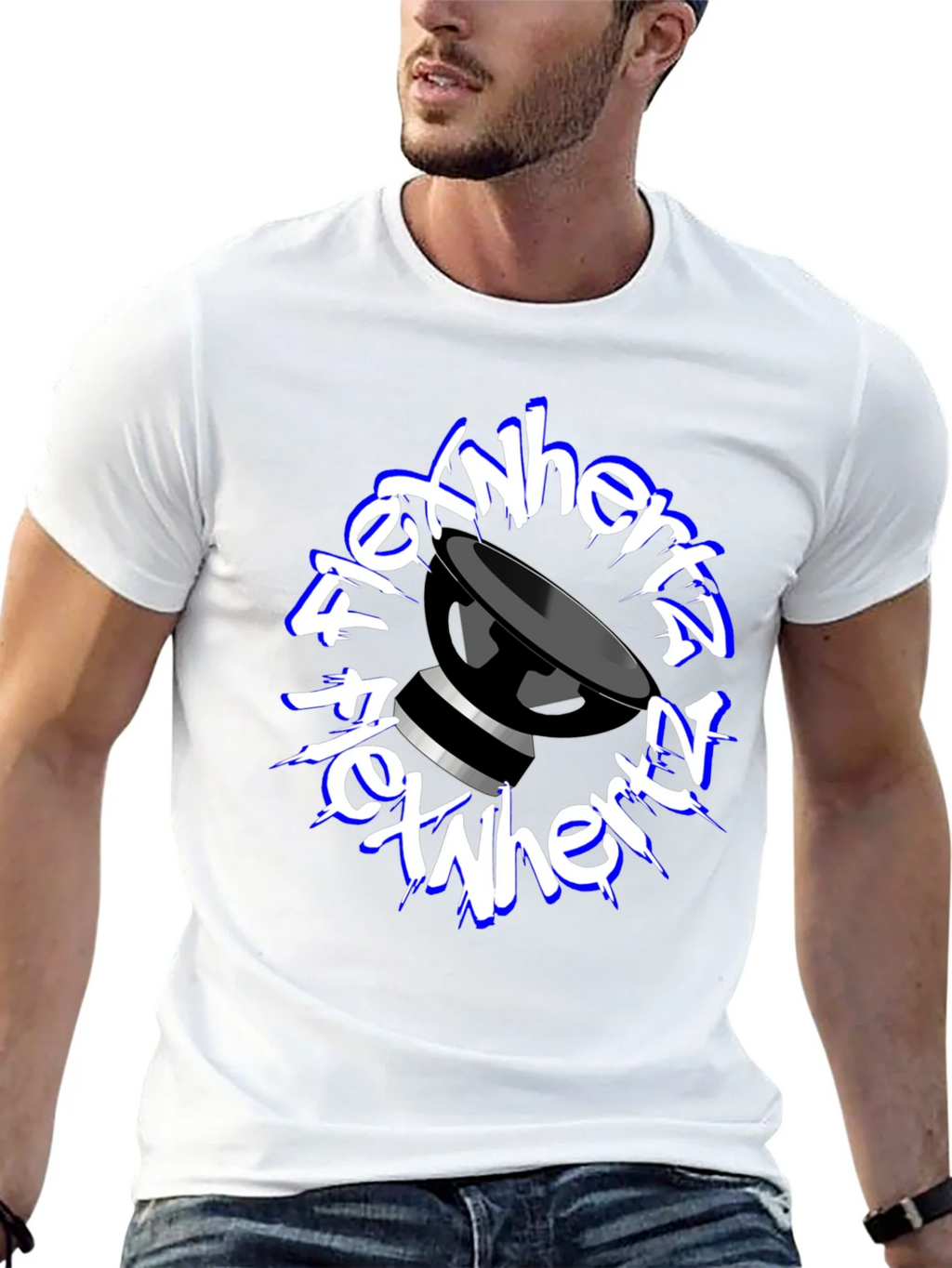 FlexNHertz Black Graphic T-Shirt