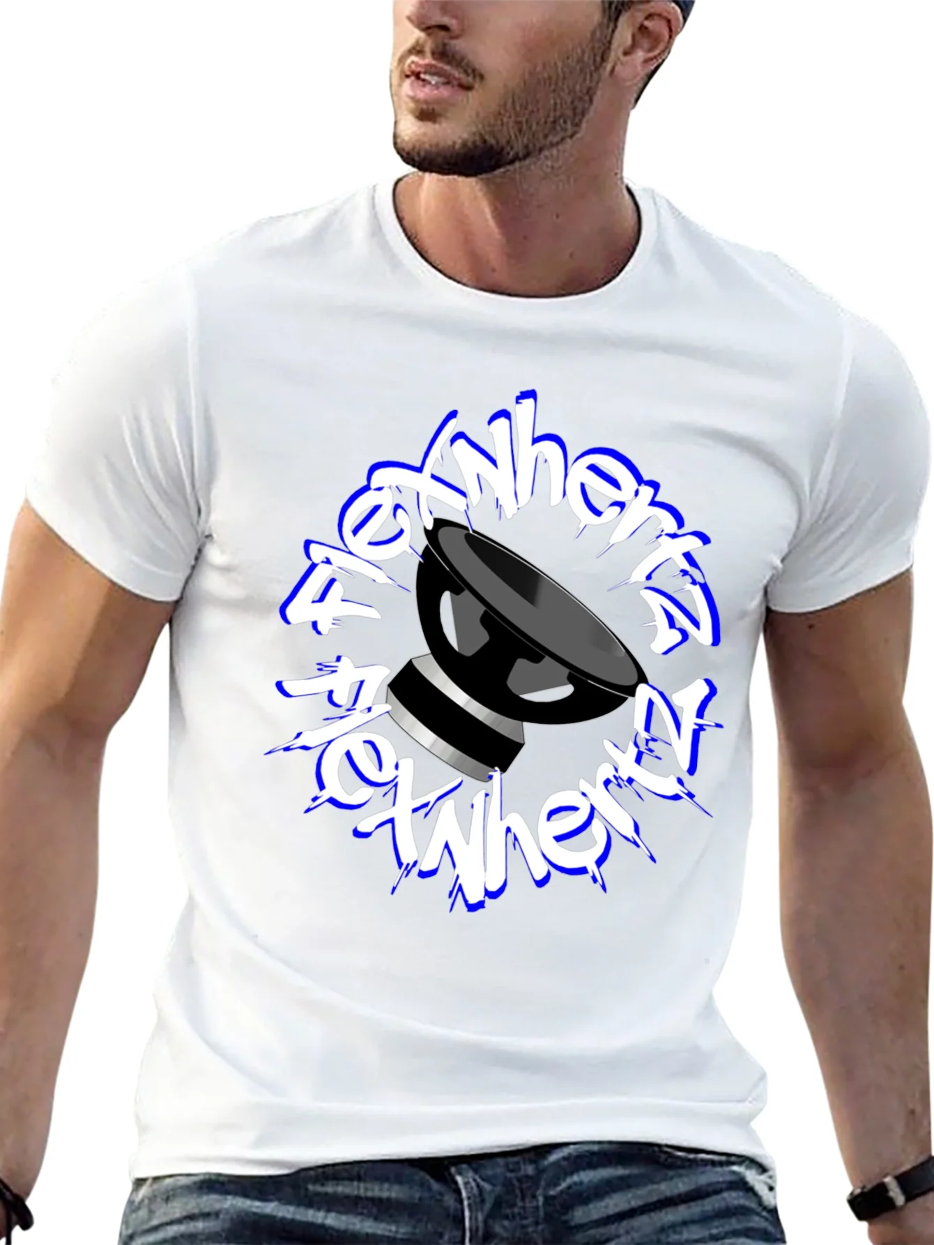 FlexNHertz Black Graphic T-Shirt