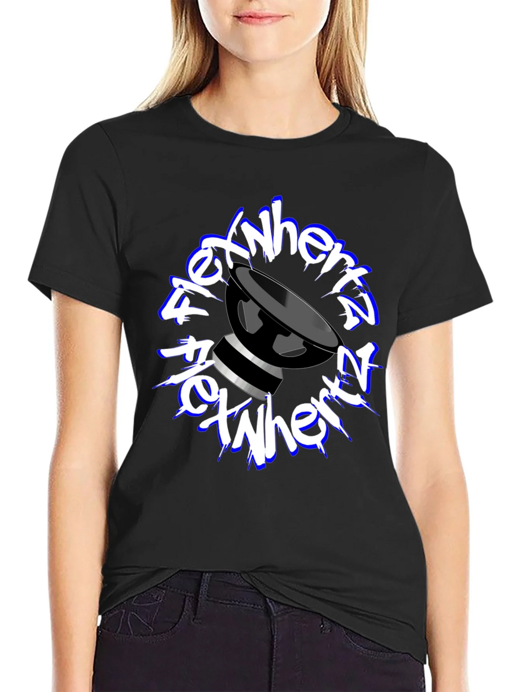 FlexNHertz Black Graphic T-Shirt