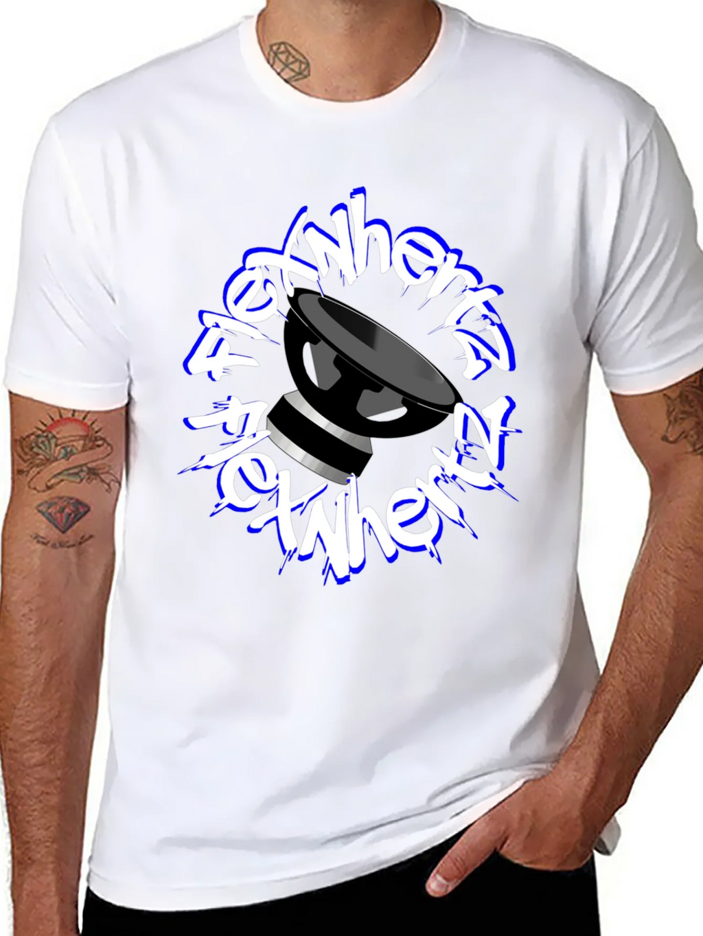 FlexNHertz Black Graphic T-Shirt