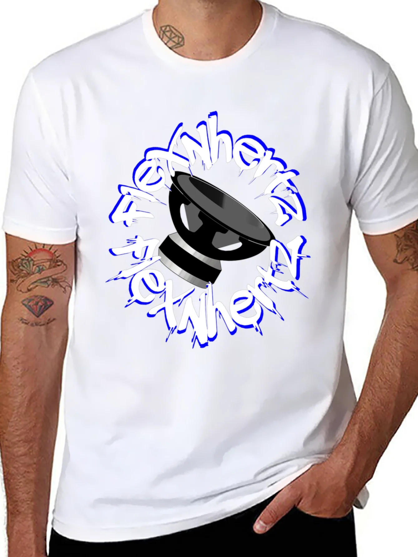 FlexNHertz Black Graphic T-Shirt